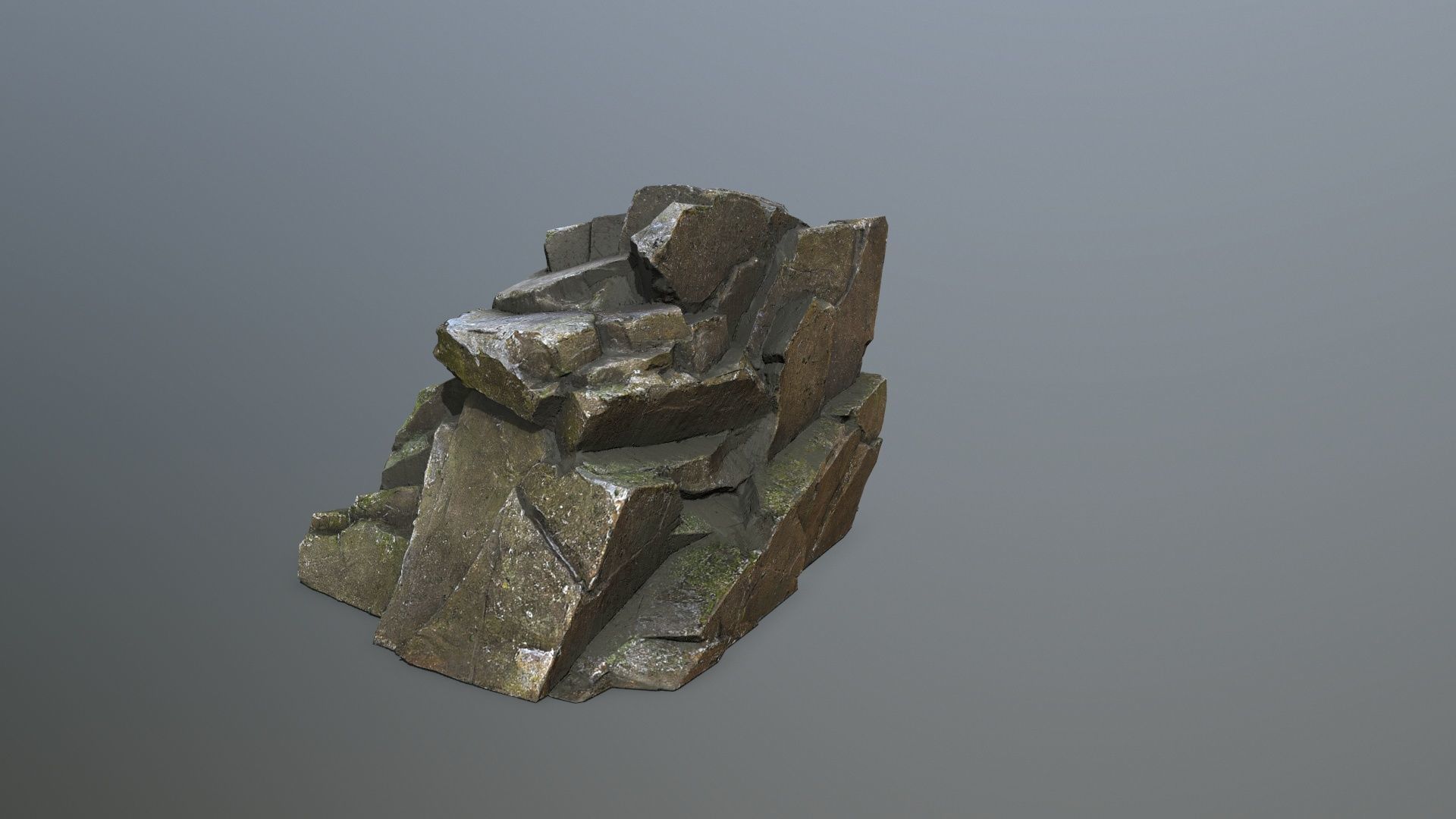 cliff rocks   Low-poly 3D model_3
