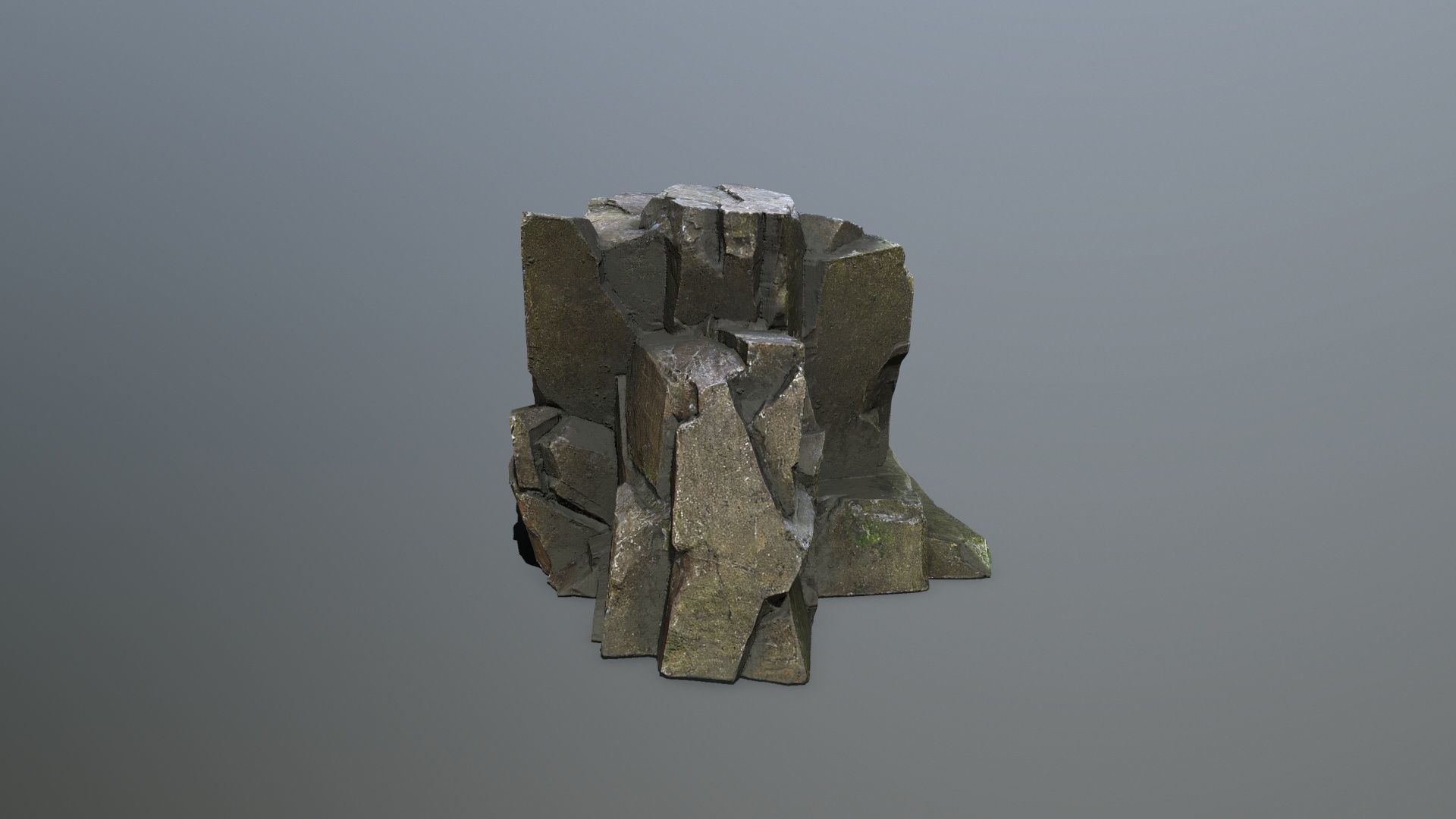 cliff rocks   Low-poly 3D model_7