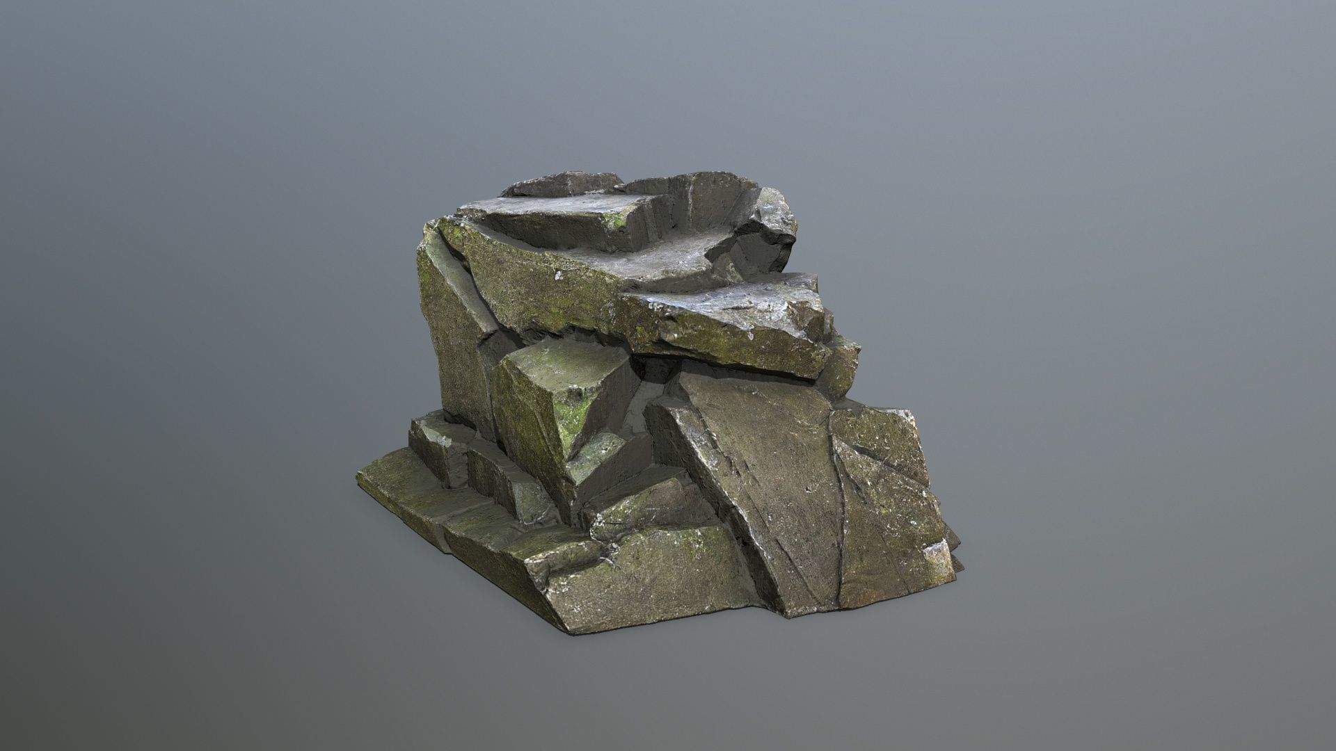 cliff rocks   Low-poly 3D model_11