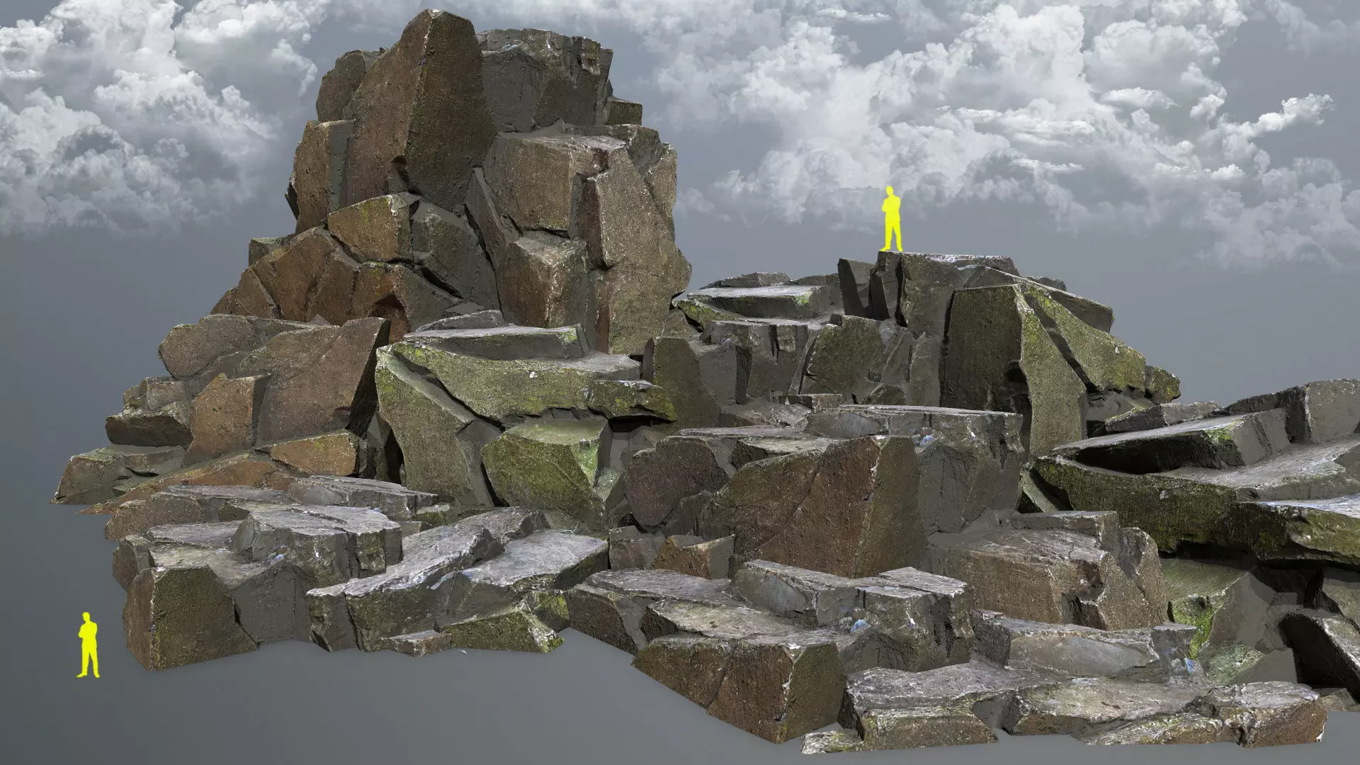 cliff rocks   Low-poly 3D model_0