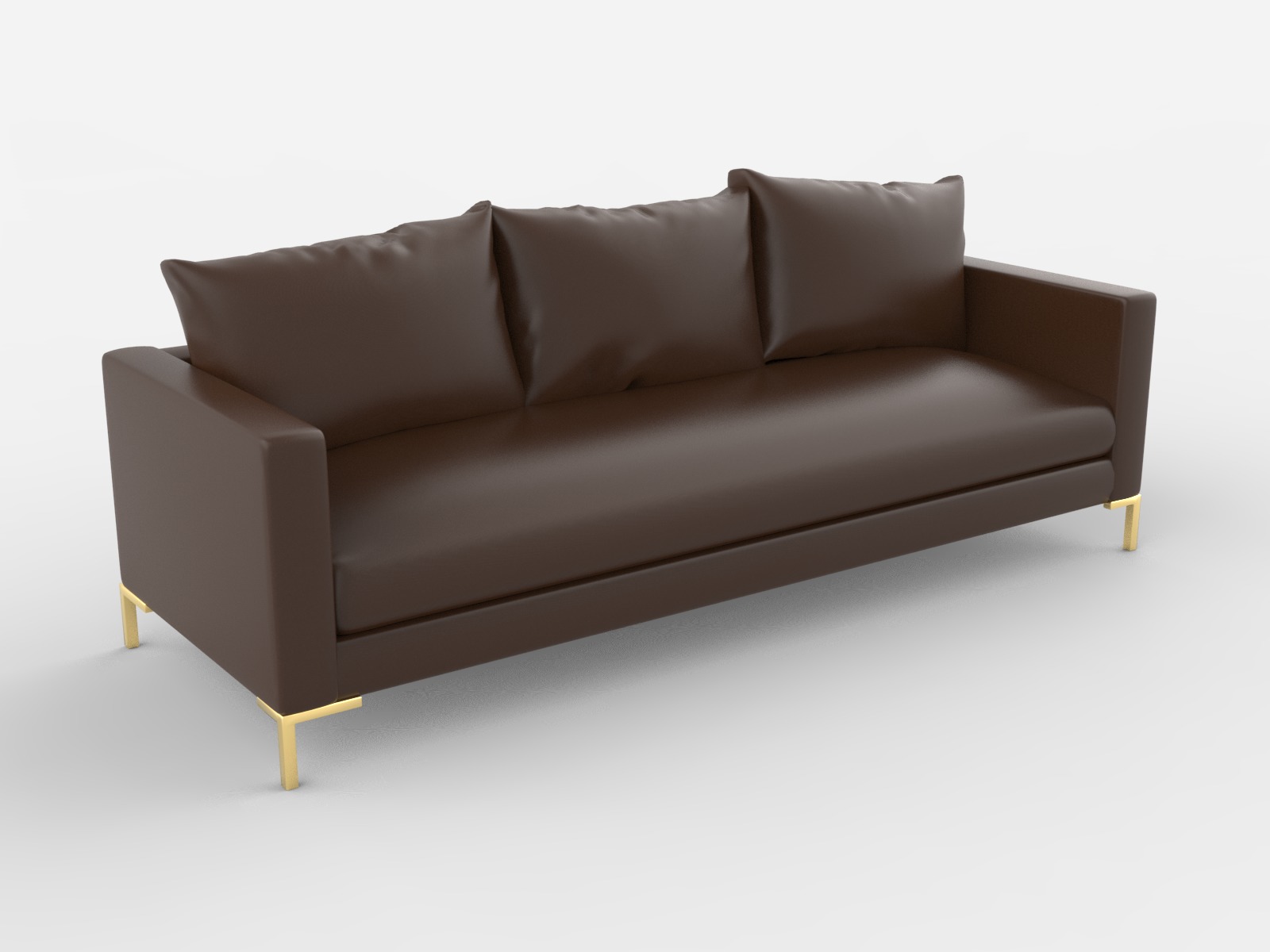 Modern Minimalist Couch with Gold Legs - 3D Model 3D model_1