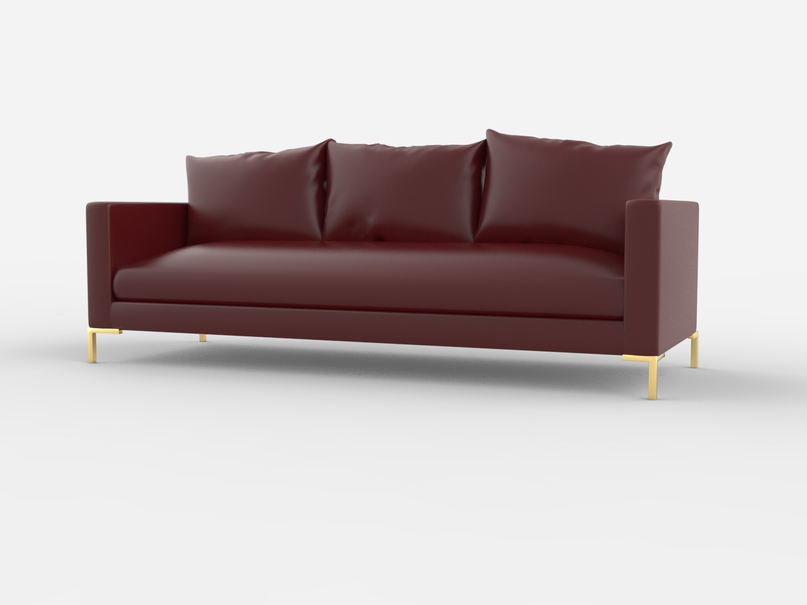 Modern Minimalist Couch with Gold Legs - 3D Model 3D model_11