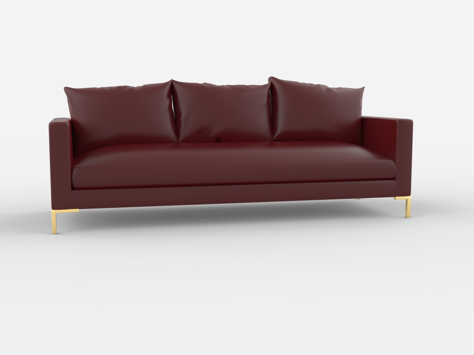 Modern Minimalist Couch with Gold Legs - 3D Model 3D model_9