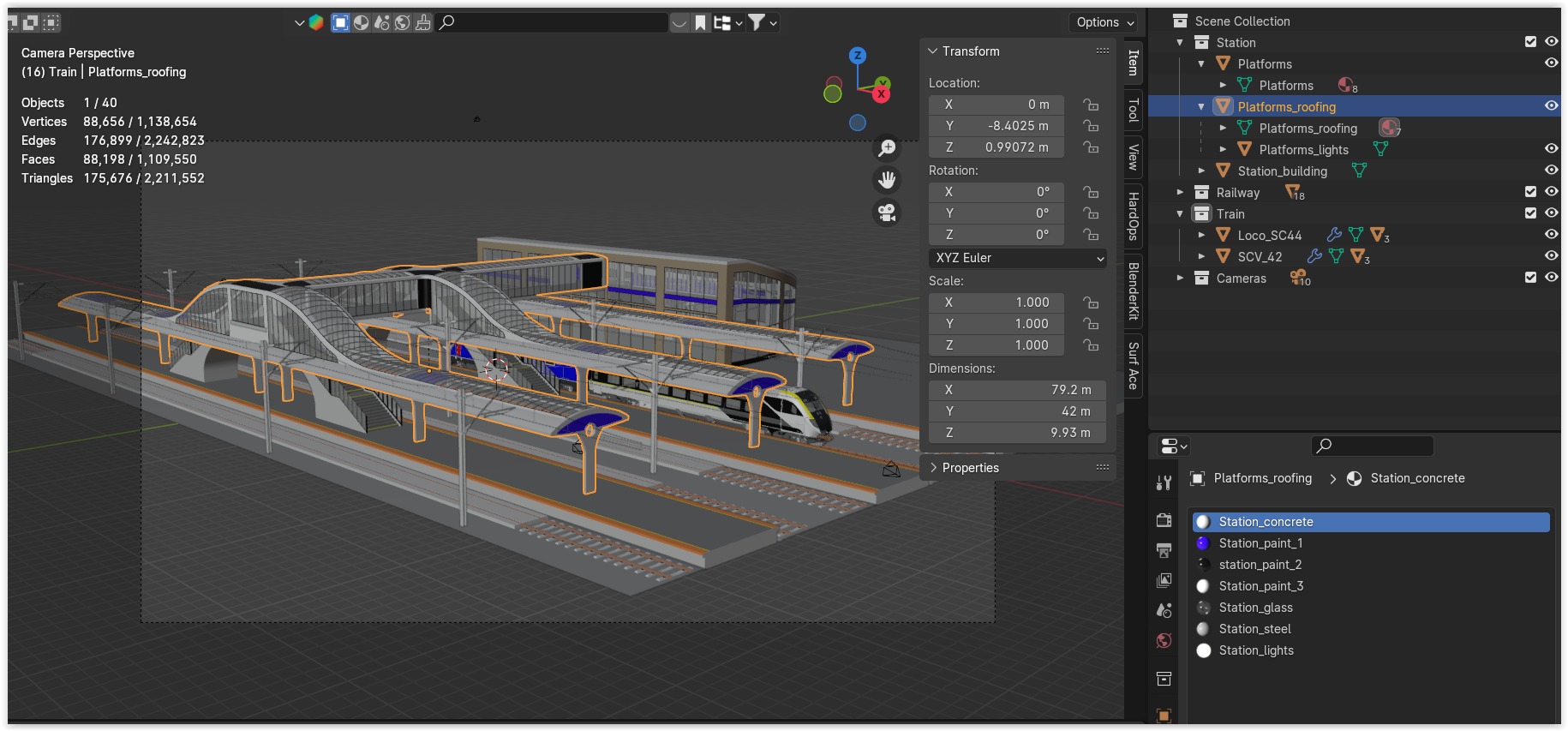 American train station II 3D model_15