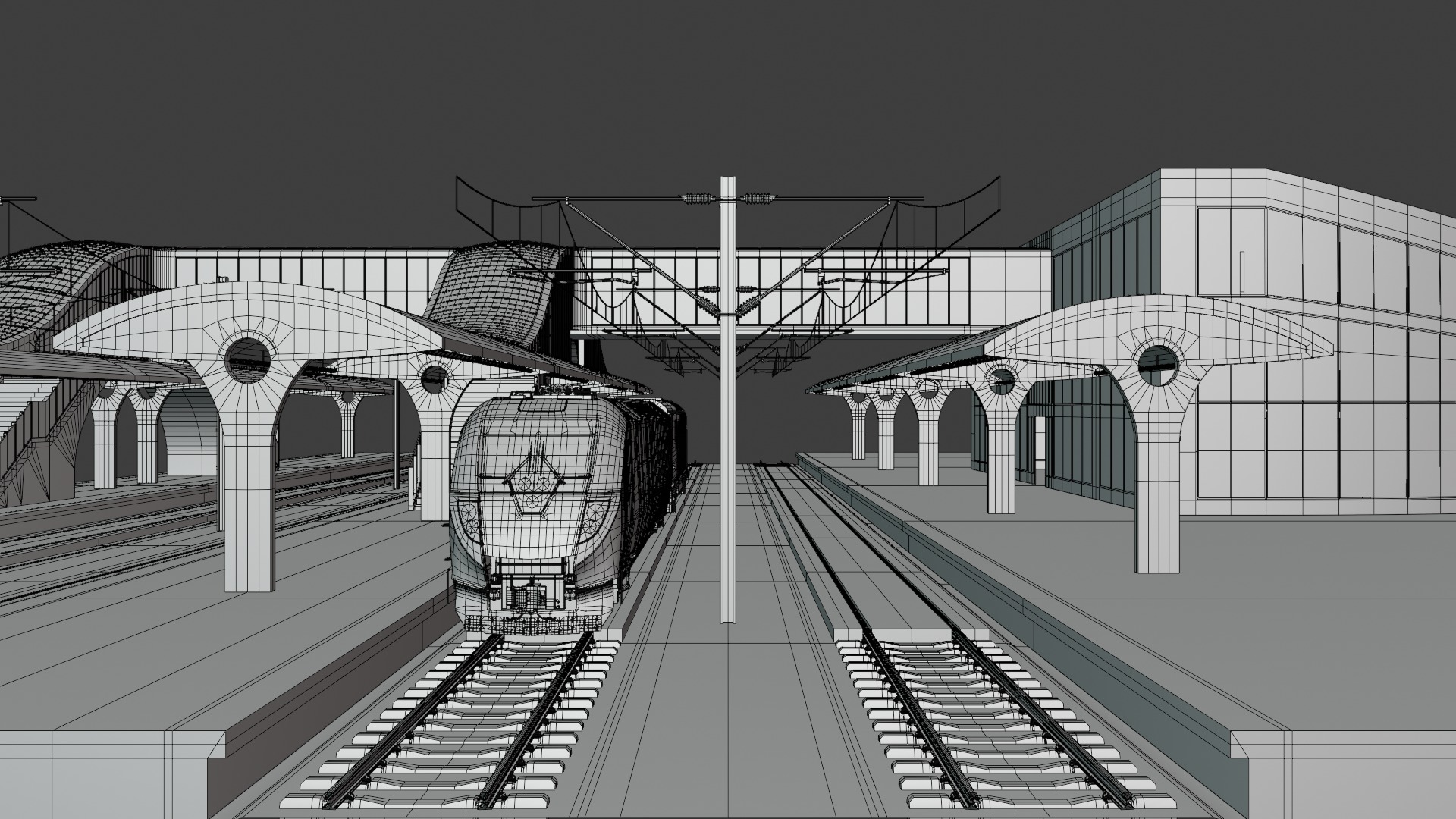 American train station II 3D model_1