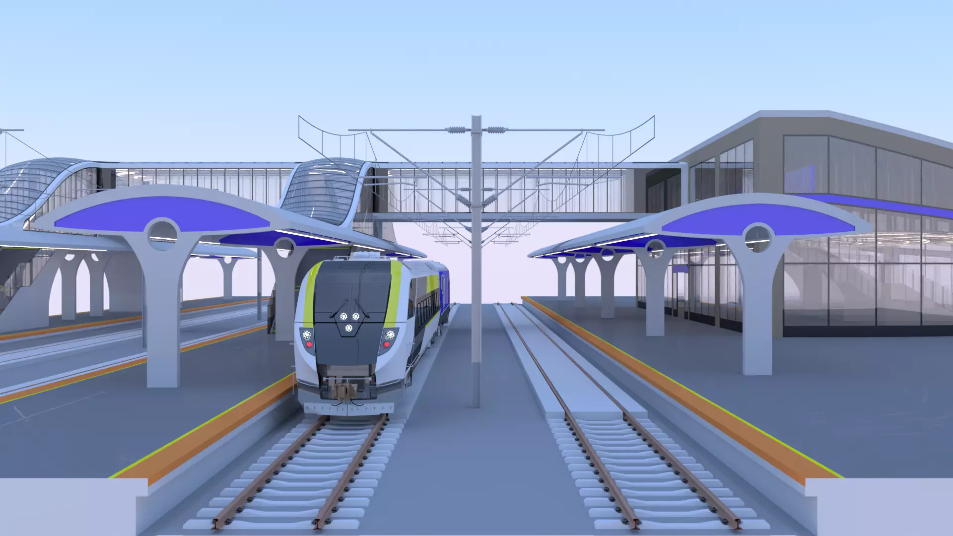 American train station II 3D model_0