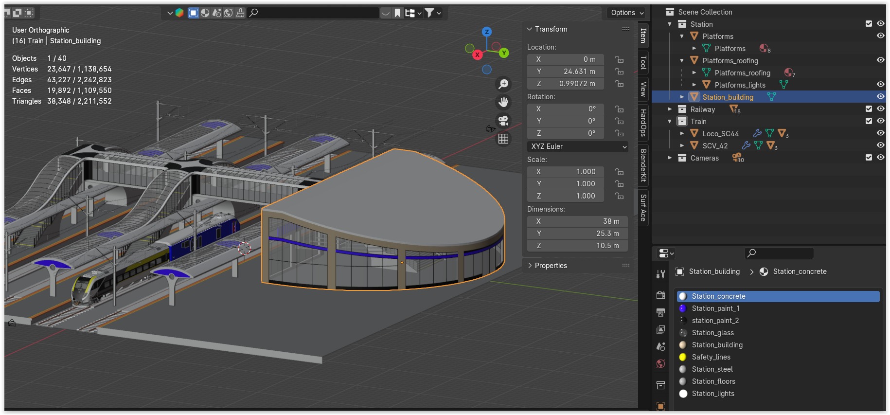 American train station II 3D model_16