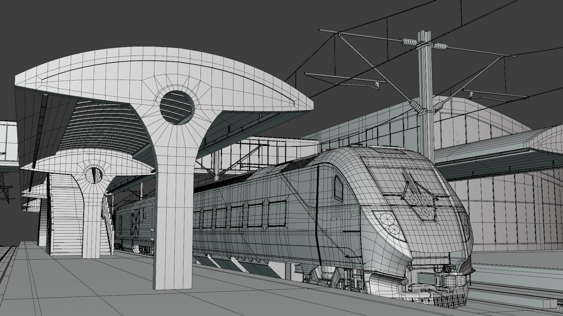 American train station II 3D model_3