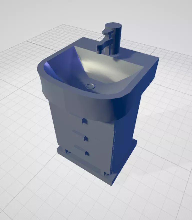 Basic Sink 3D print model_0