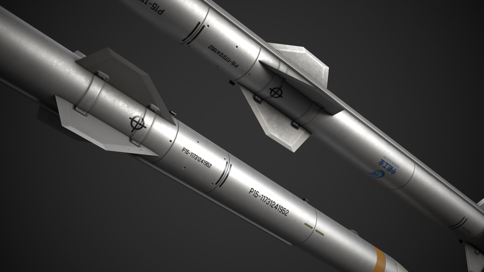 PL-15 AA Missile Low-poly 3D model_4