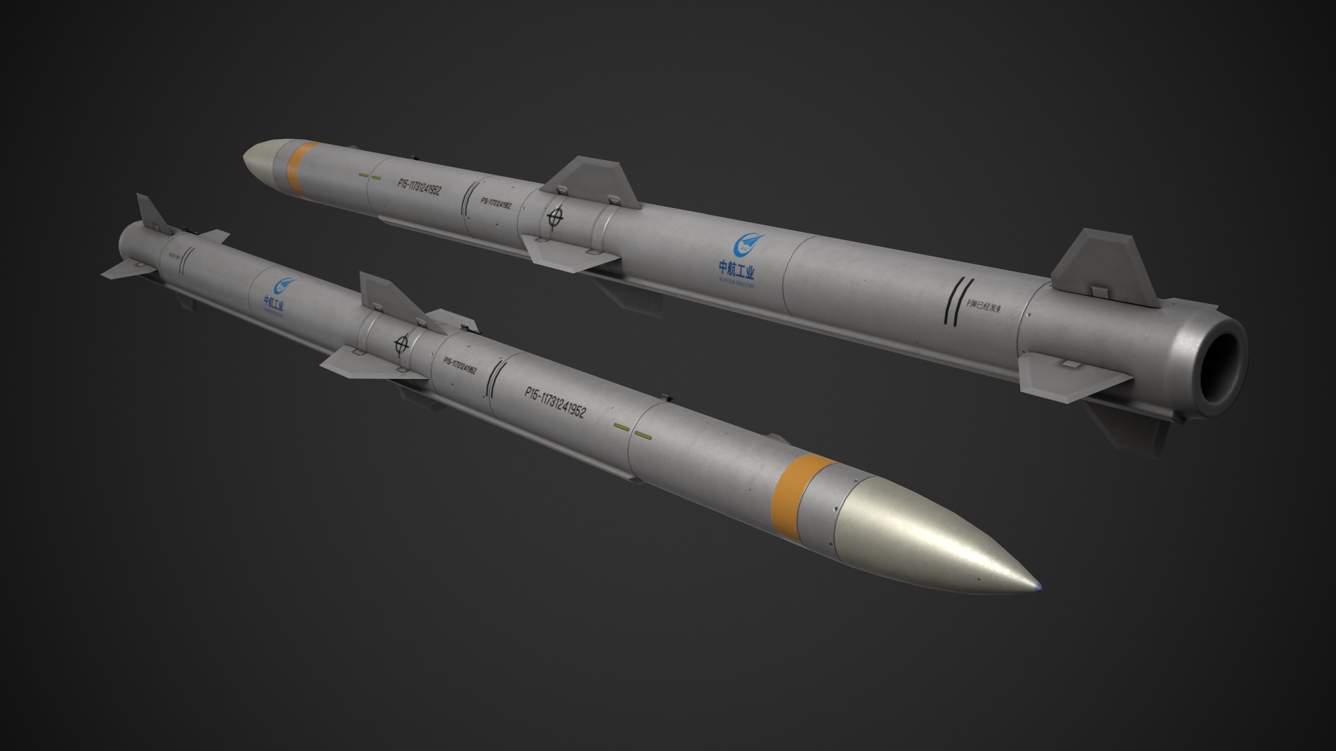 PL-15 AA Missile Low-poly 3D model_1
