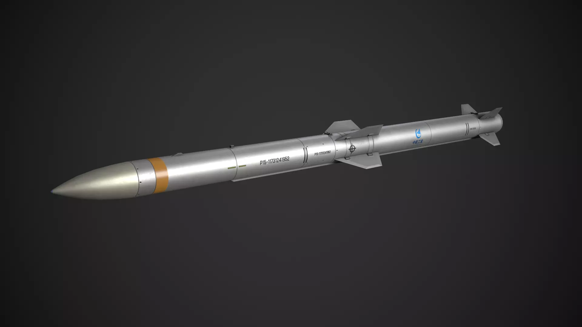 PL-15 AA Missile Low-poly 3D model_0