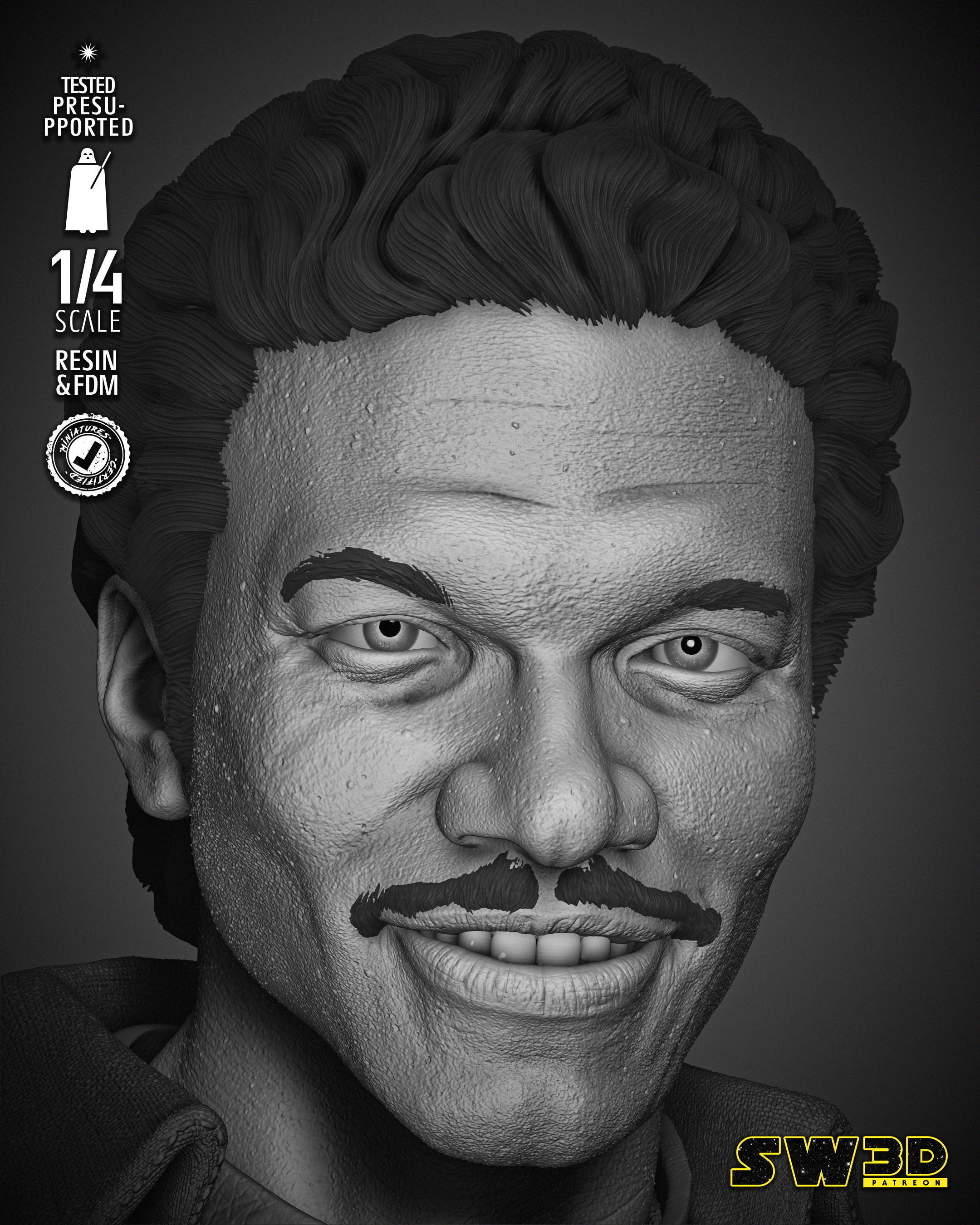 STAR WARS Lando Bust 3D print model_20