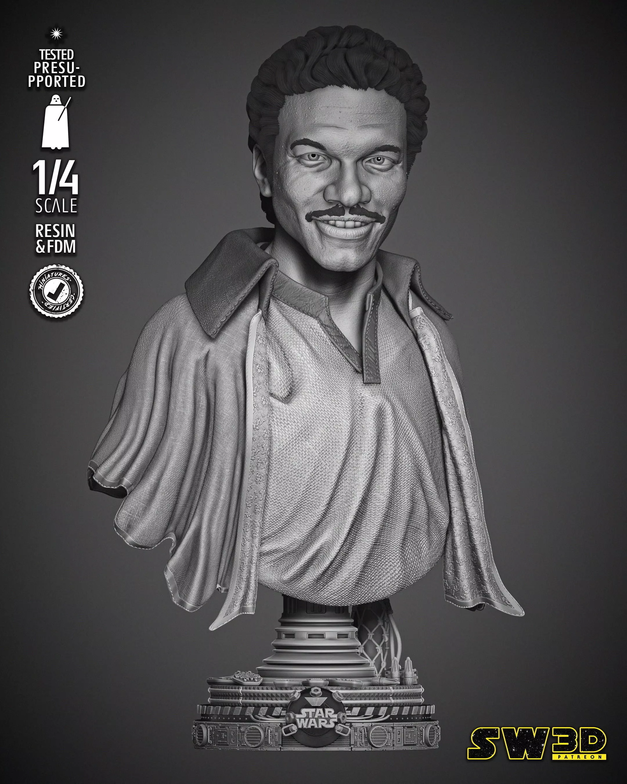STAR WARS Lando Bust 3D print model_0