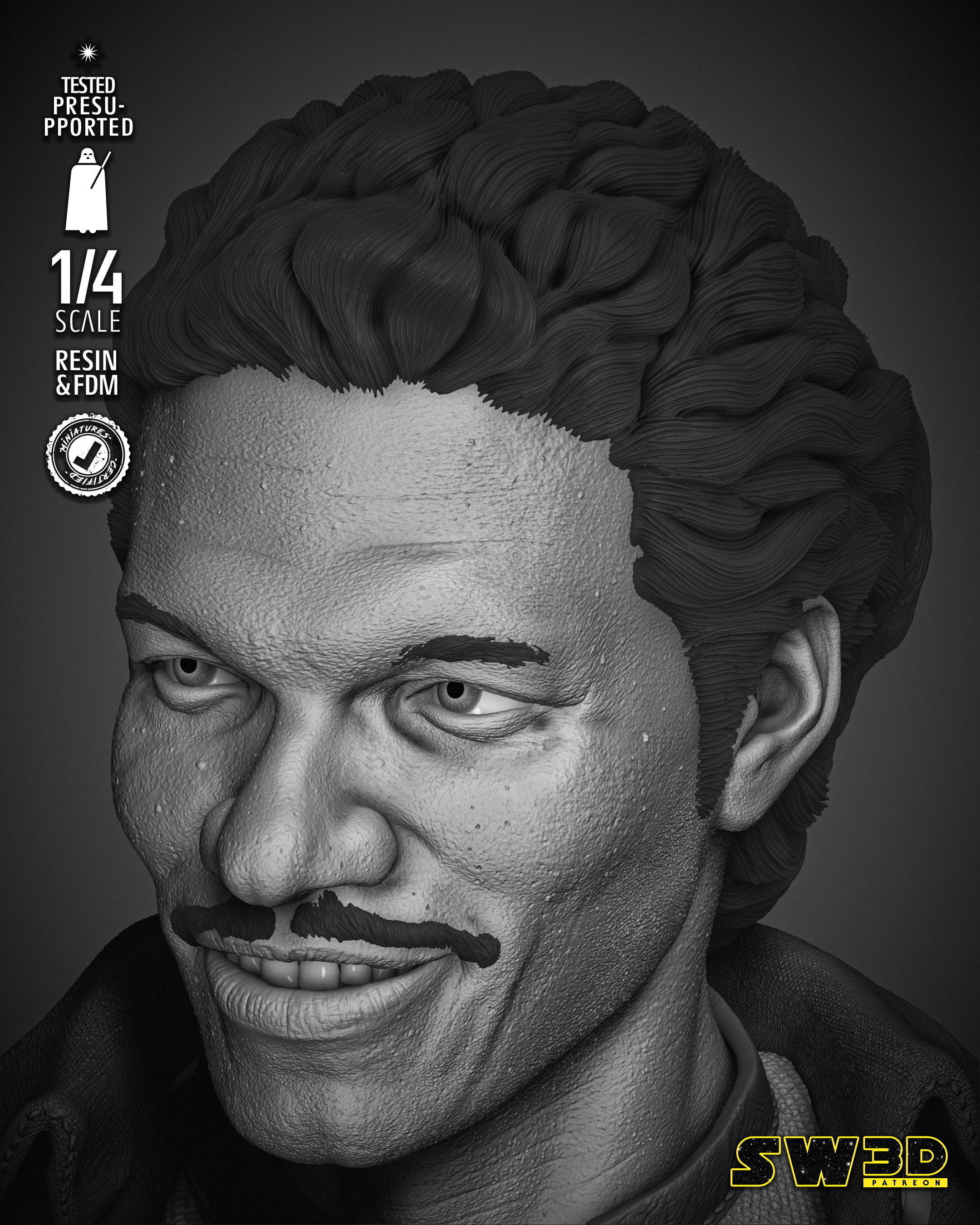 STAR WARS Lando Bust 3D print model_24