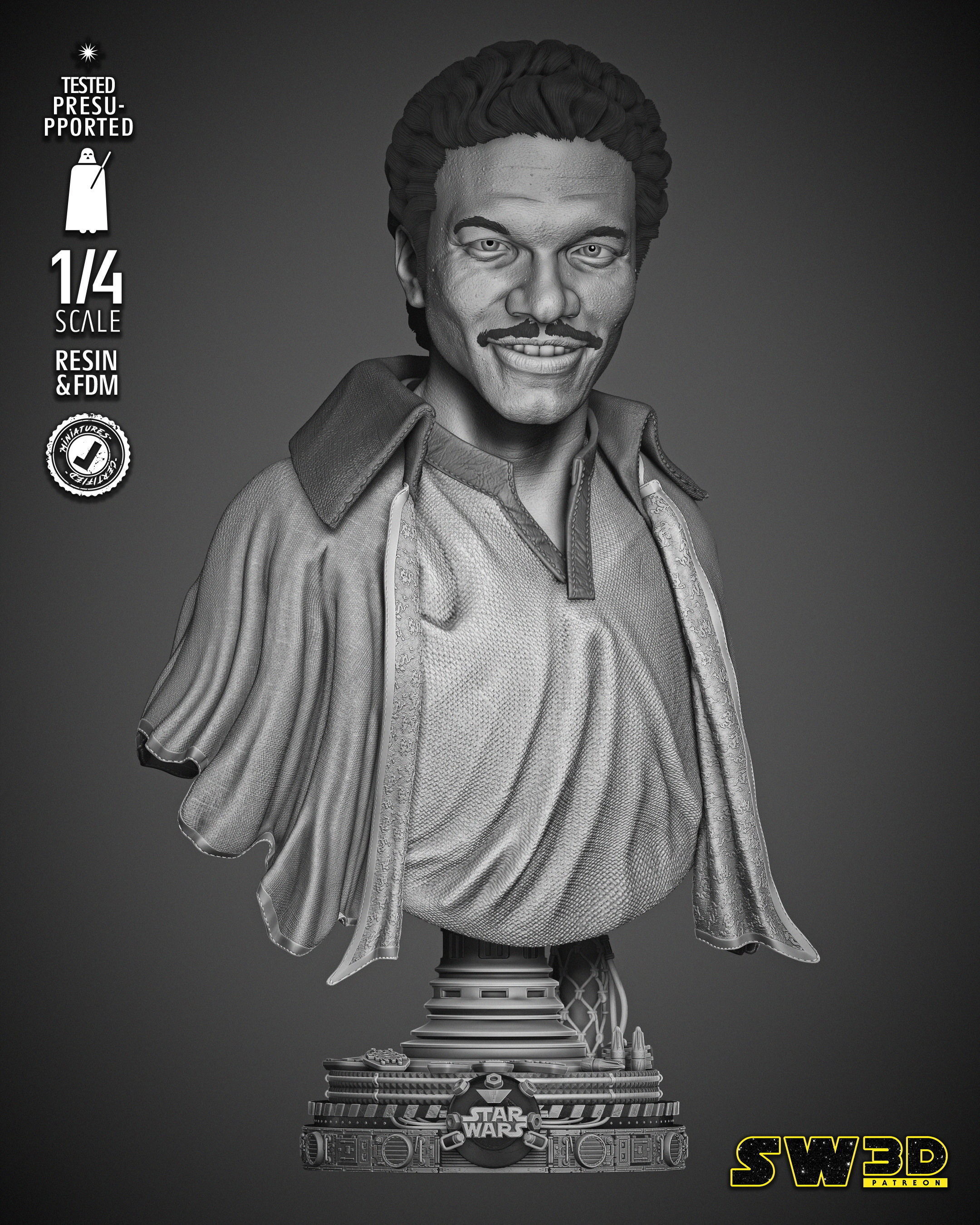 STAR WARS Lando Bust 3D print model_1