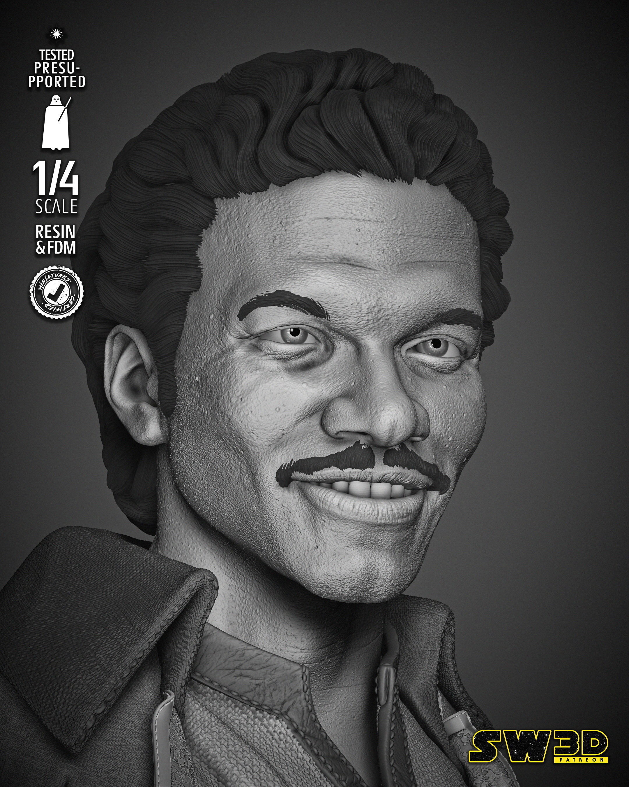 STAR WARS Lando Bust 3D print model_13