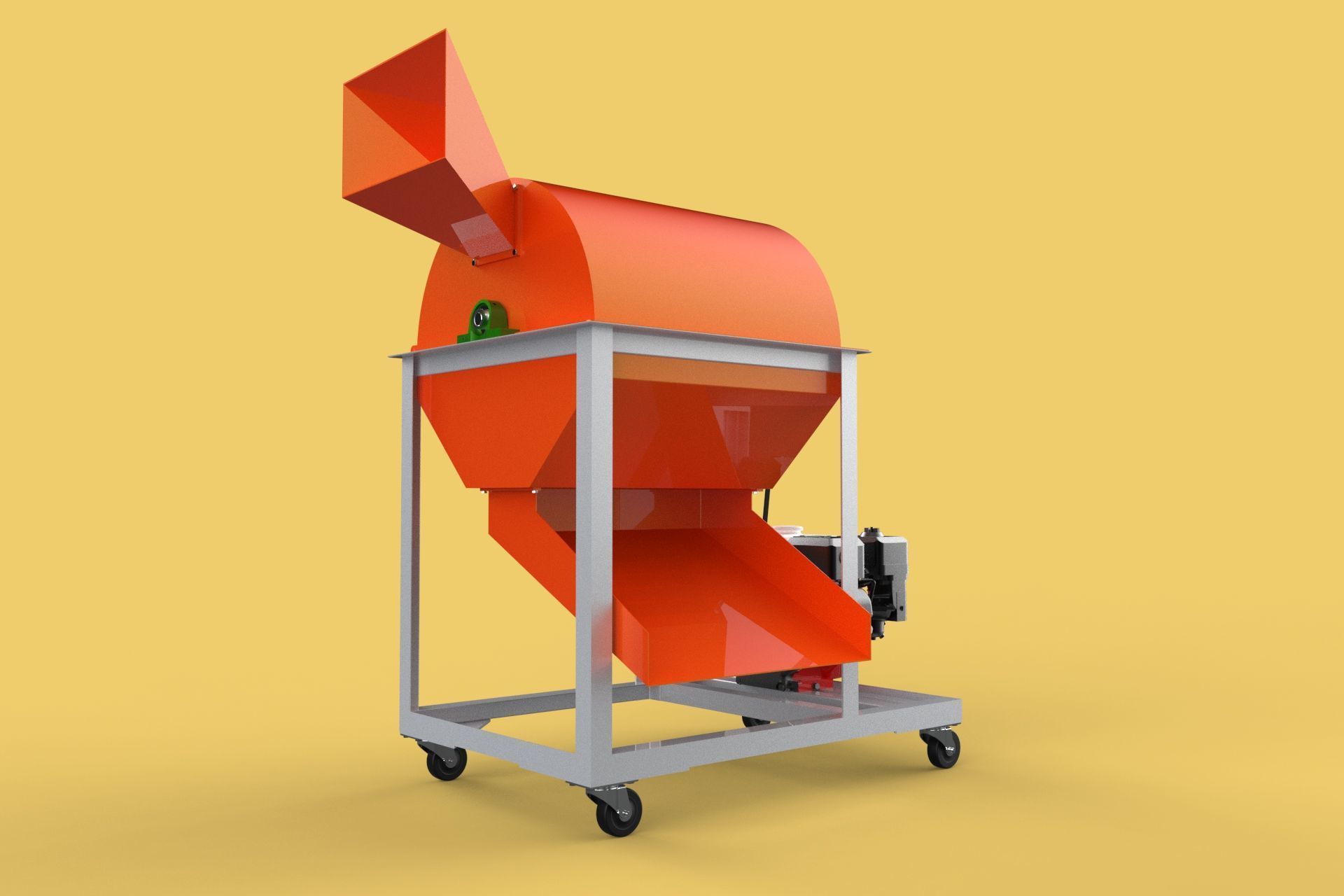 RUBBISH SHREDDER CRUSHER MACHINE WASTE GARBAGE CUTTING COMPOSTER 3D model_11