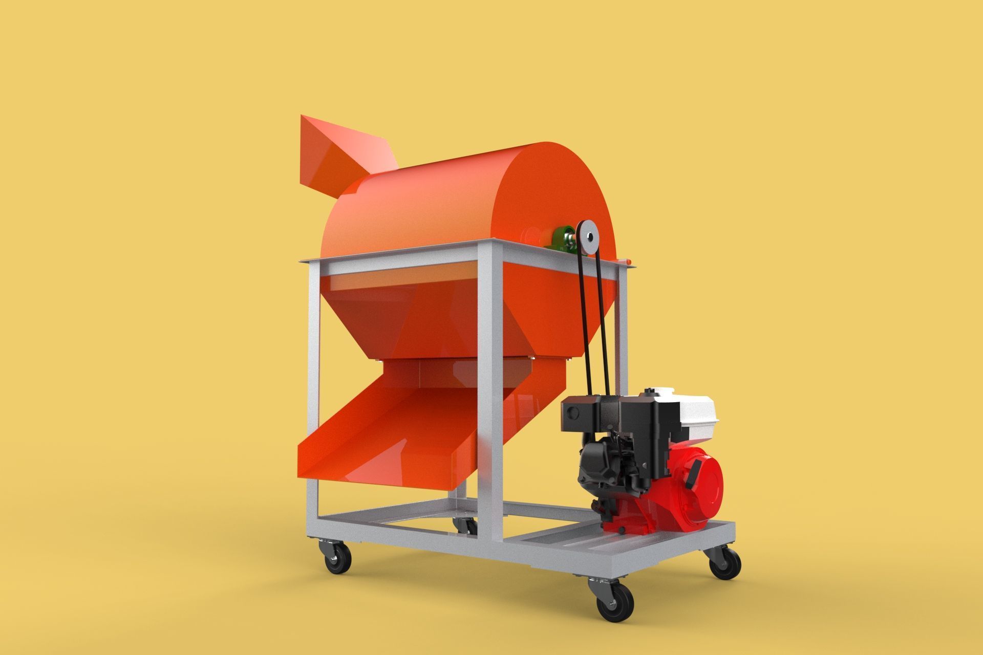 RUBBISH SHREDDER CRUSHER MACHINE WASTE GARBAGE CUTTING COMPOSTER 3D model_12
