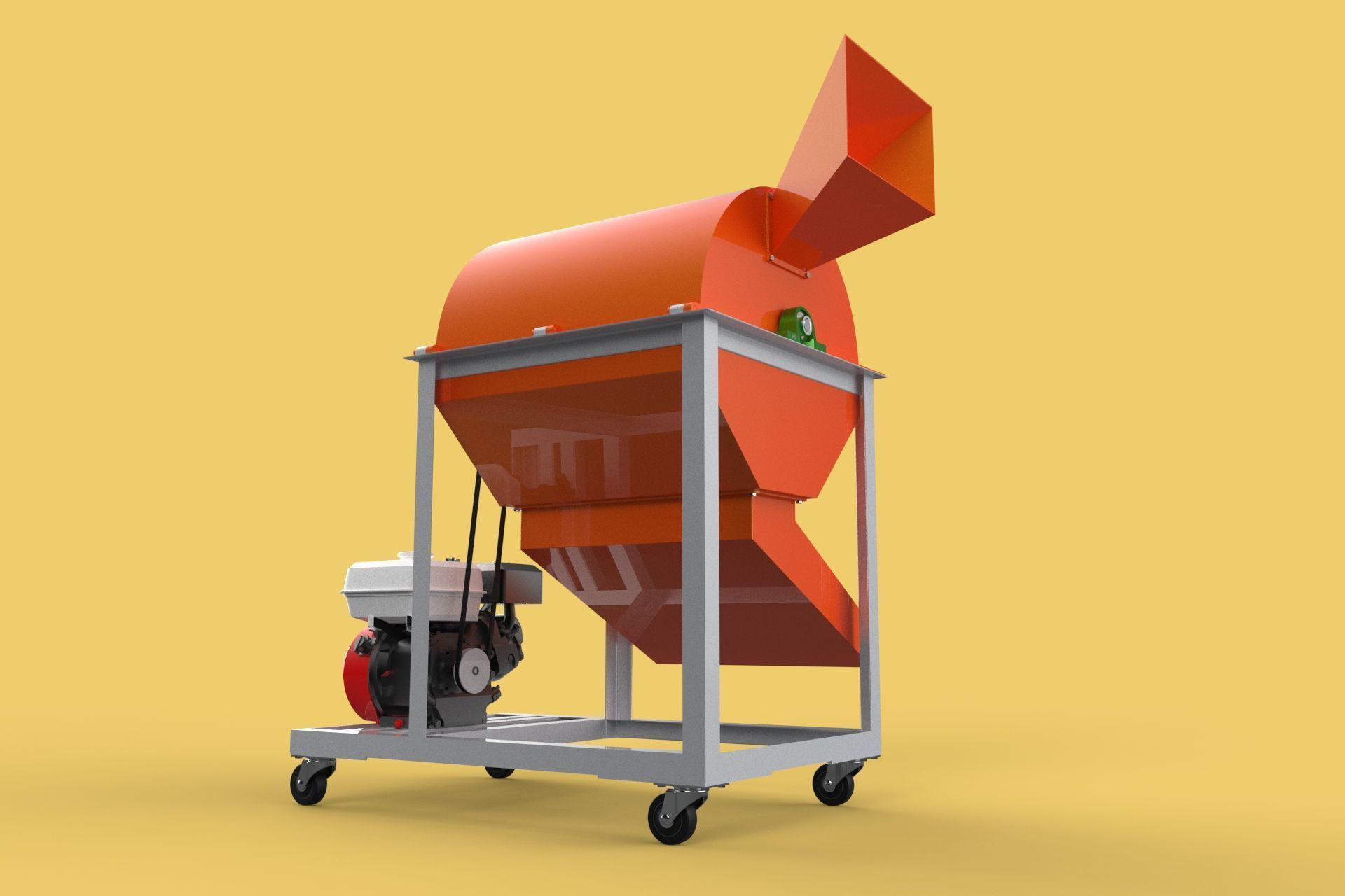 RUBBISH SHREDDER CRUSHER MACHINE WASTE GARBAGE CUTTING COMPOSTER 3D model_14