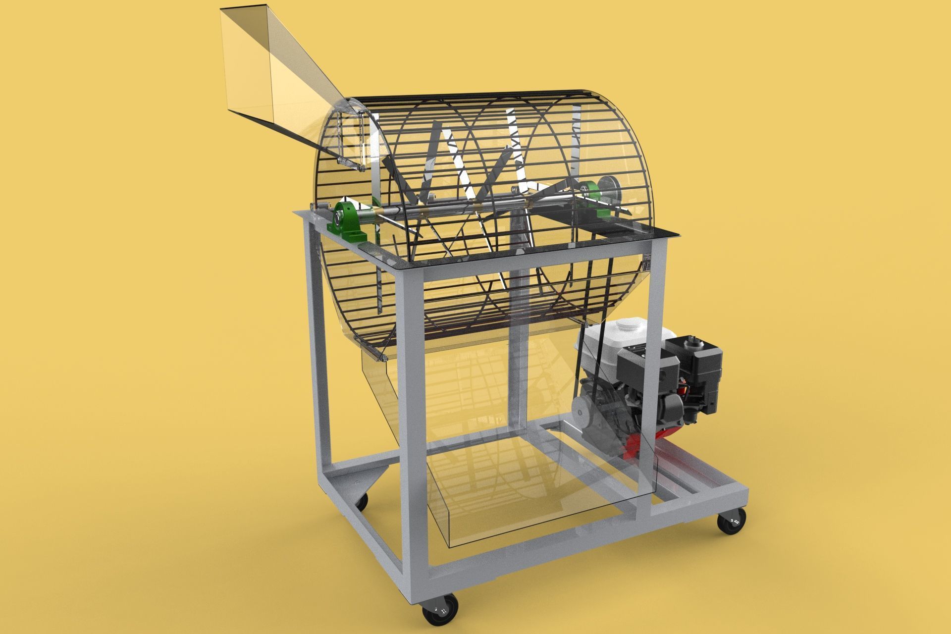 RUBBISH SHREDDER CRUSHER MACHINE WASTE GARBAGE CUTTING COMPOSTER 3D model_1