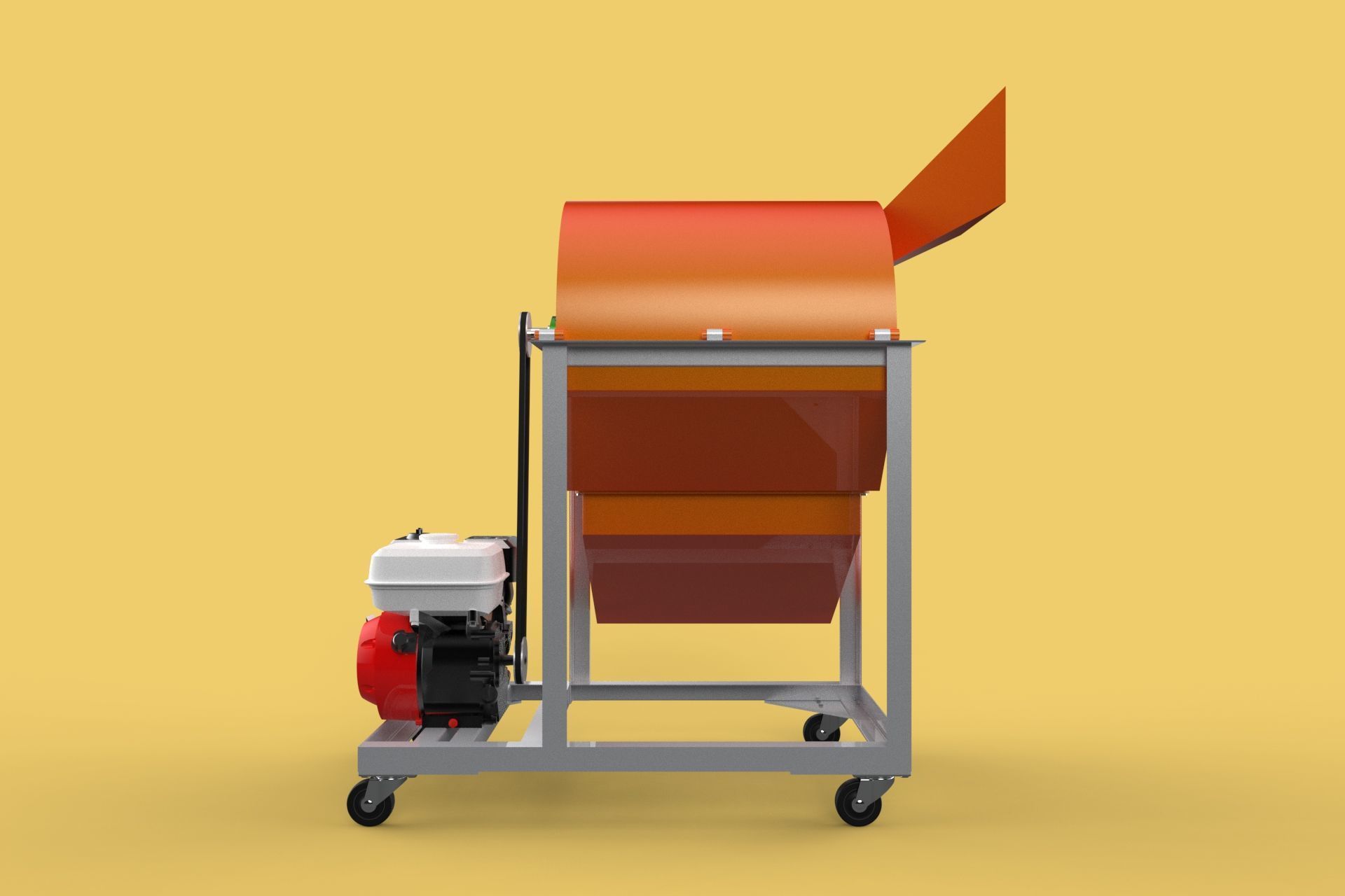 RUBBISH SHREDDER CRUSHER MACHINE WASTE GARBAGE CUTTING COMPOSTER 3D model_21