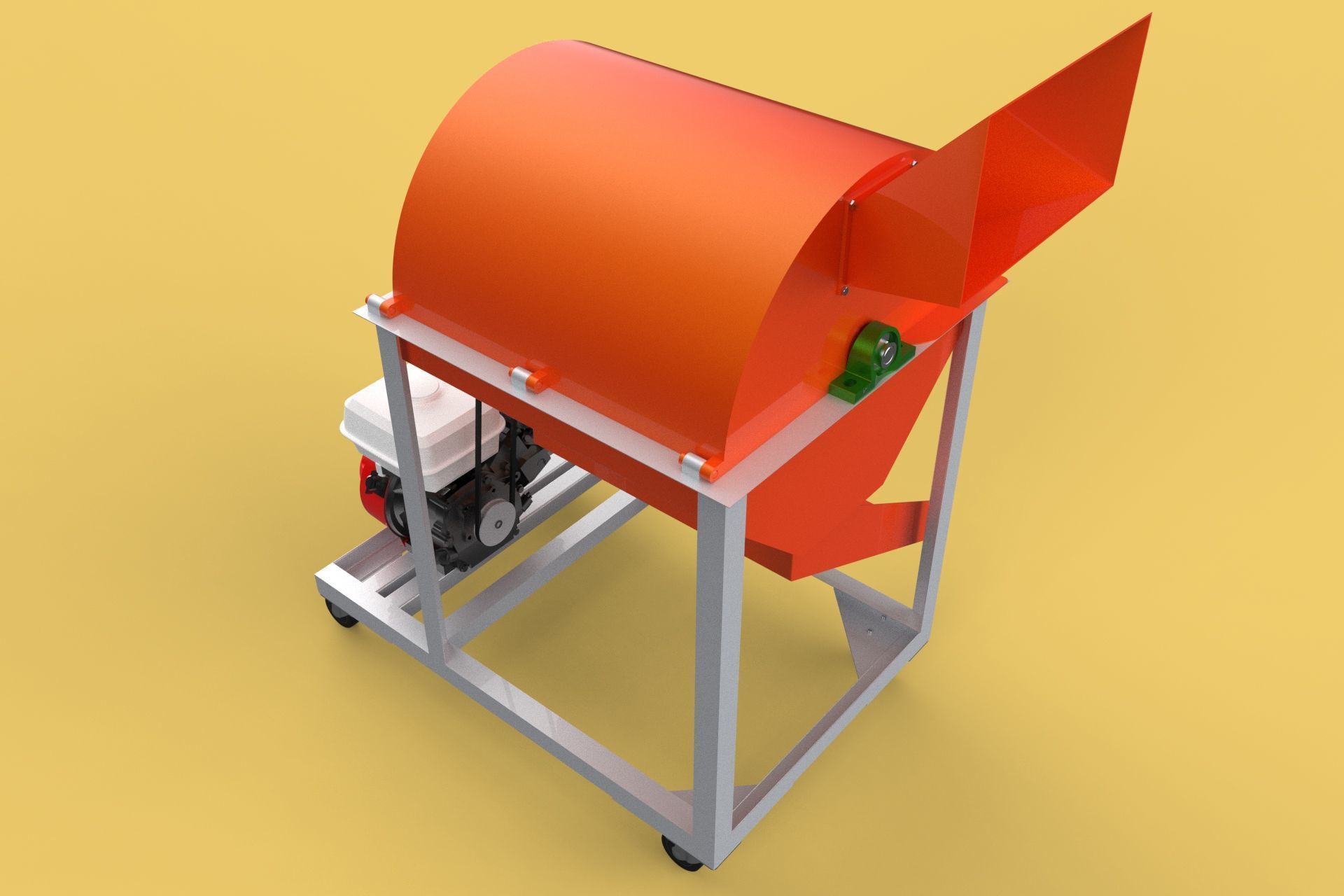 RUBBISH SHREDDER CRUSHER MACHINE WASTE GARBAGE CUTTING COMPOSTER 3D model_10