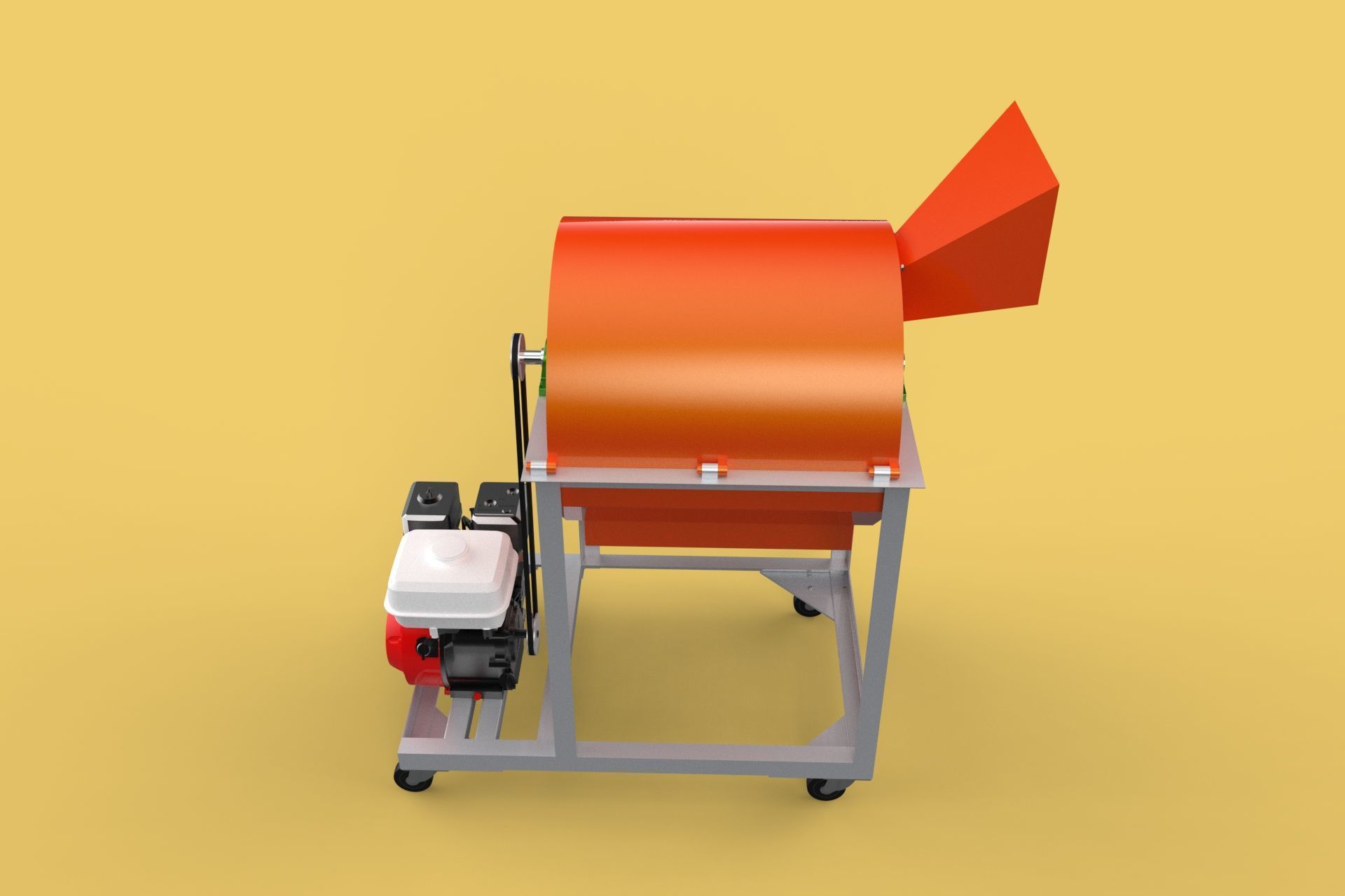 RUBBISH SHREDDER CRUSHER MACHINE WASTE GARBAGE CUTTING COMPOSTER 3D model_23
