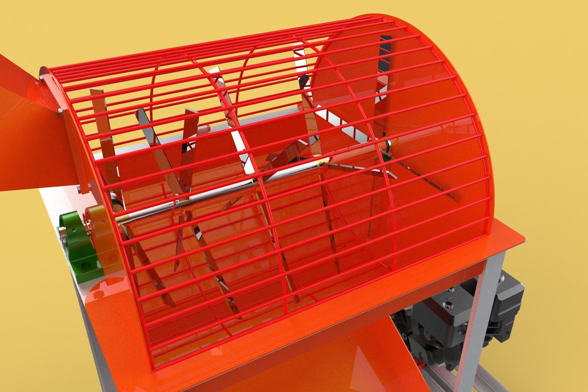RUBBISH SHREDDER CRUSHER MACHINE WASTE GARBAGE CUTTING COMPOSTER 3D model_16