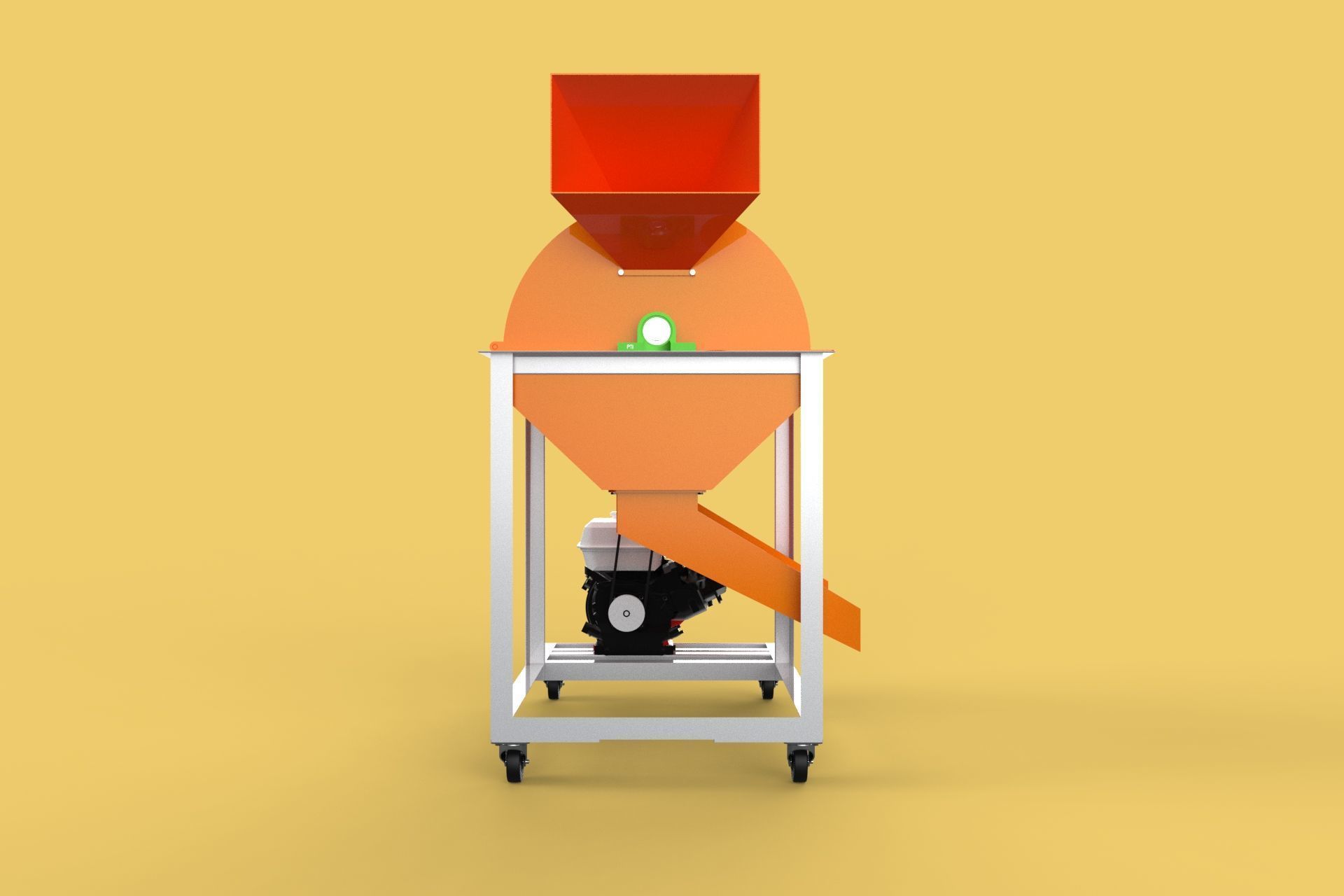 RUBBISH SHREDDER CRUSHER MACHINE WASTE GARBAGE CUTTING COMPOSTER 3D model_5