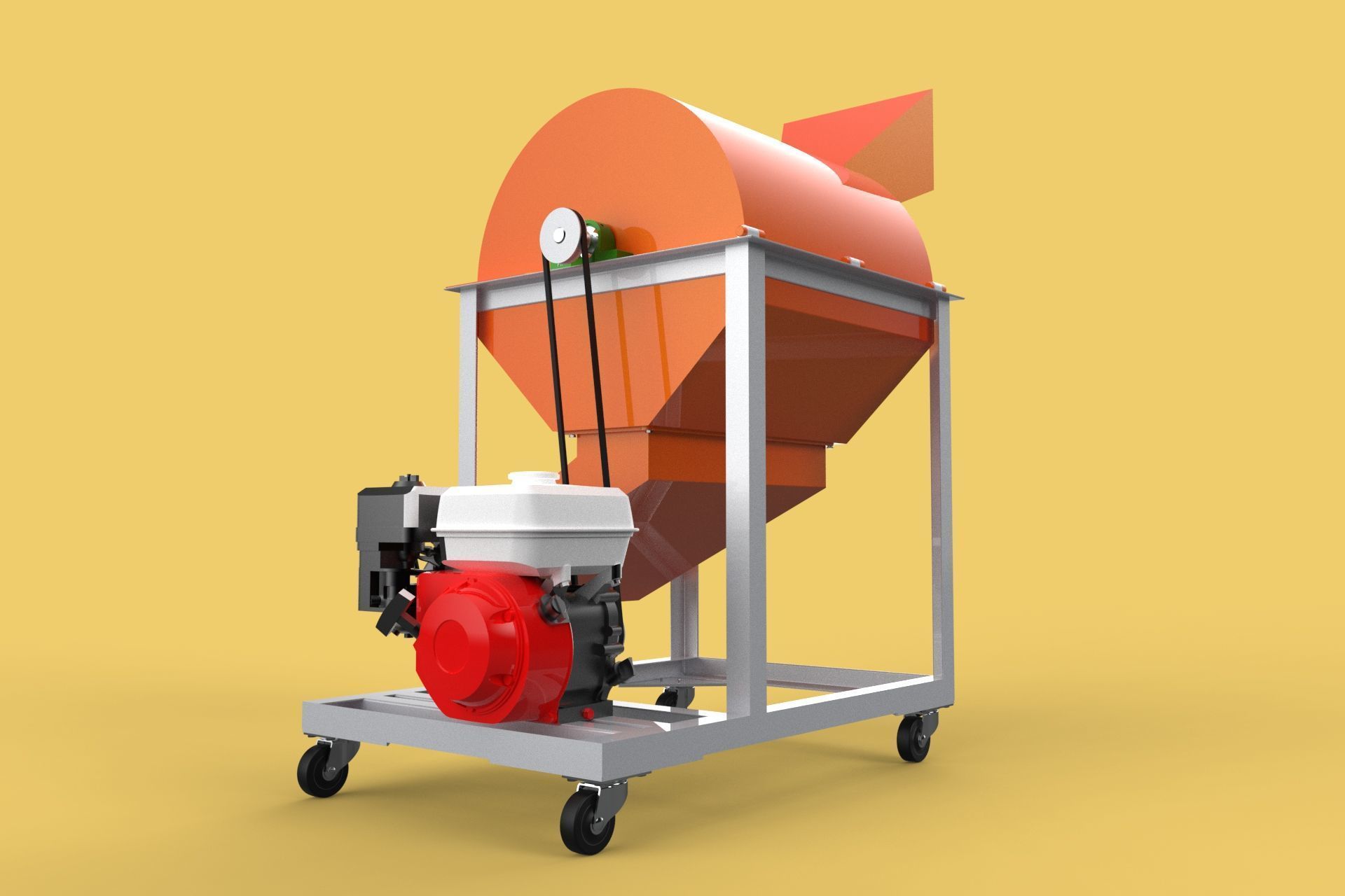 RUBBISH SHREDDER CRUSHER MACHINE WASTE GARBAGE CUTTING COMPOSTER 3D model_13