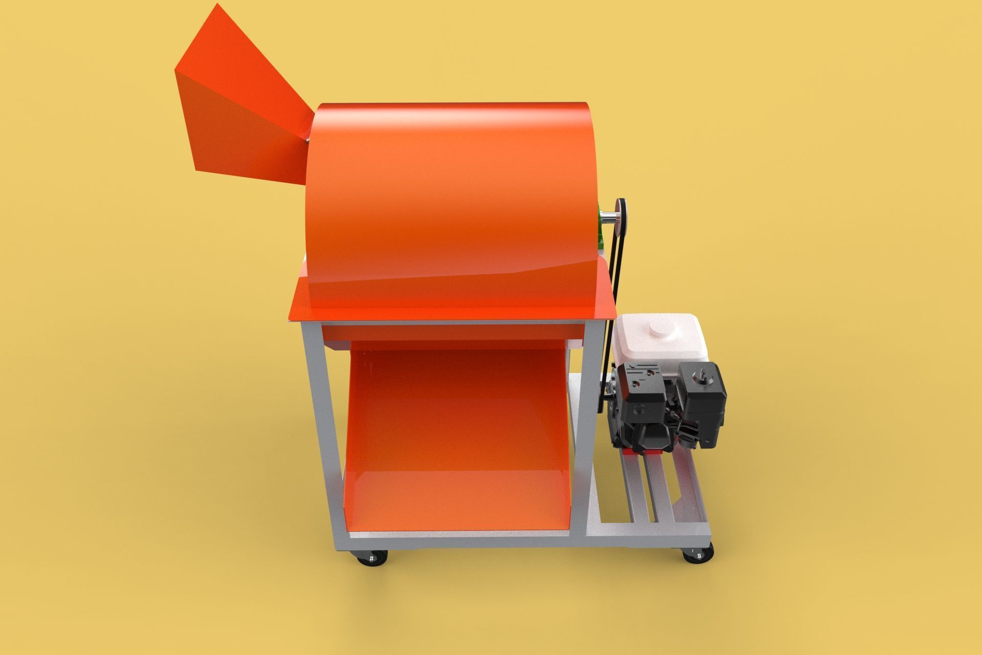 RUBBISH SHREDDER CRUSHER MACHINE WASTE GARBAGE CUTTING COMPOSTER 3D model_20