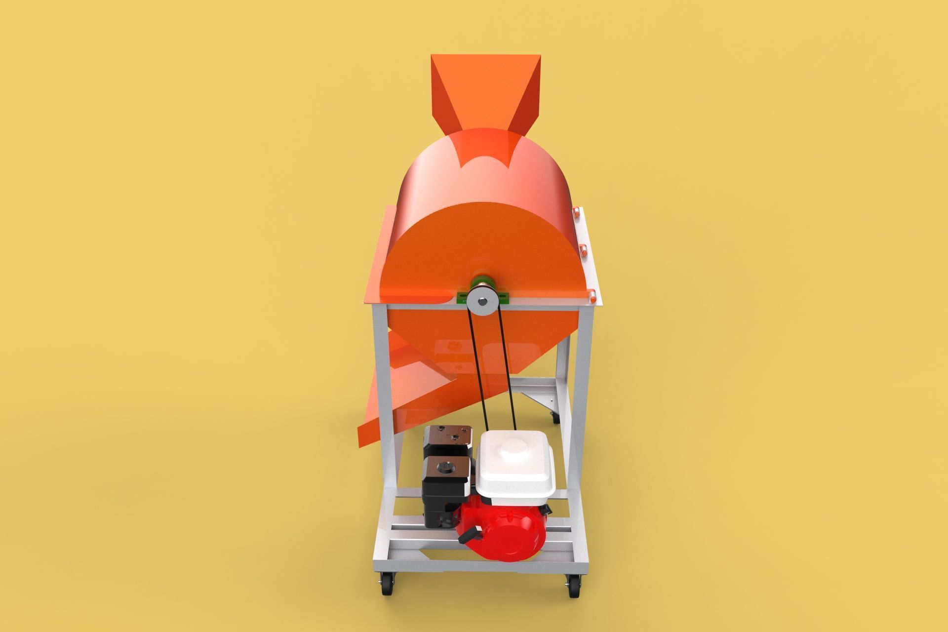 RUBBISH SHREDDER CRUSHER MACHINE WASTE GARBAGE CUTTING COMPOSTER 3D model_2