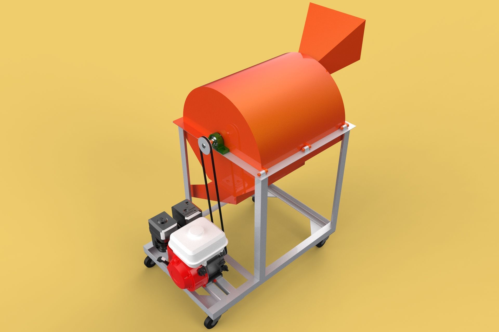 RUBBISH SHREDDER CRUSHER MACHINE WASTE GARBAGE CUTTING COMPOSTER 3D model_9