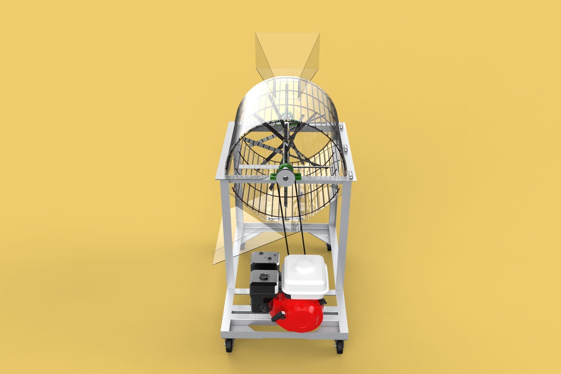 RUBBISH SHREDDER CRUSHER MACHINE WASTE GARBAGE CUTTING COMPOSTER 3D model_3
