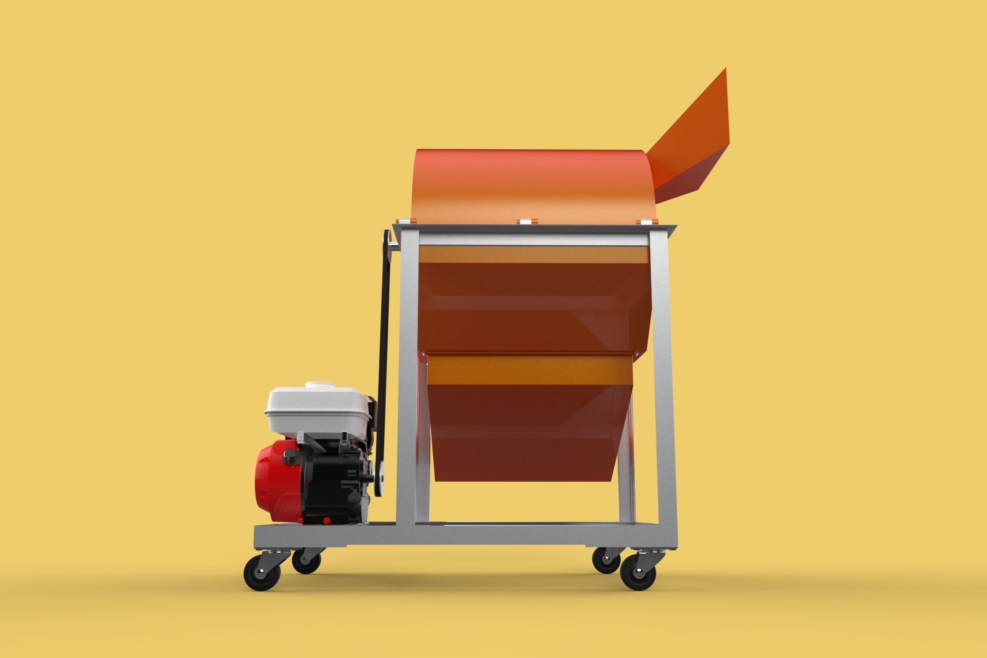 RUBBISH SHREDDER CRUSHER MACHINE WASTE GARBAGE CUTTING COMPOSTER 3D model_22