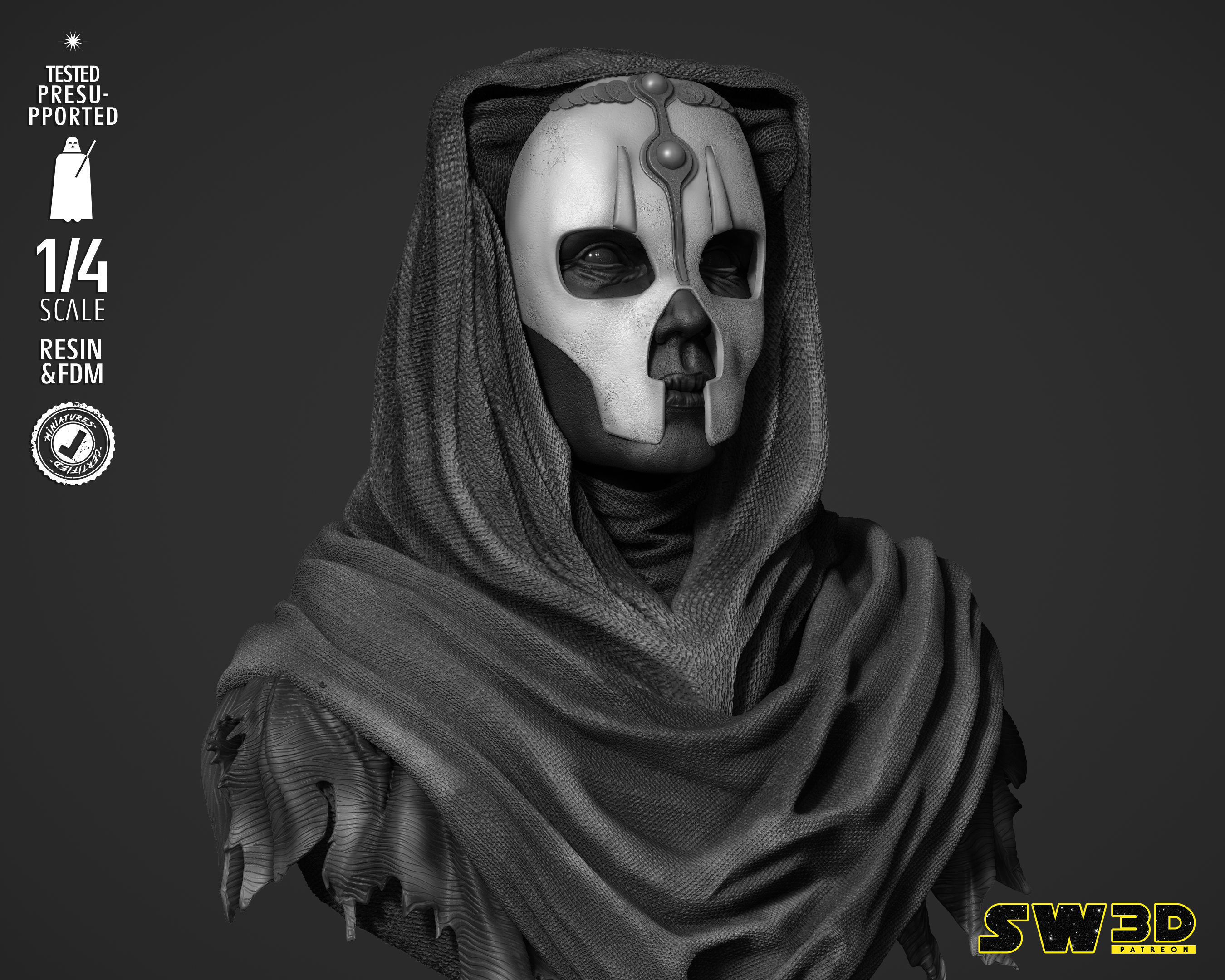 STAR WARS Darth Nihlus Bust 3D print model_4