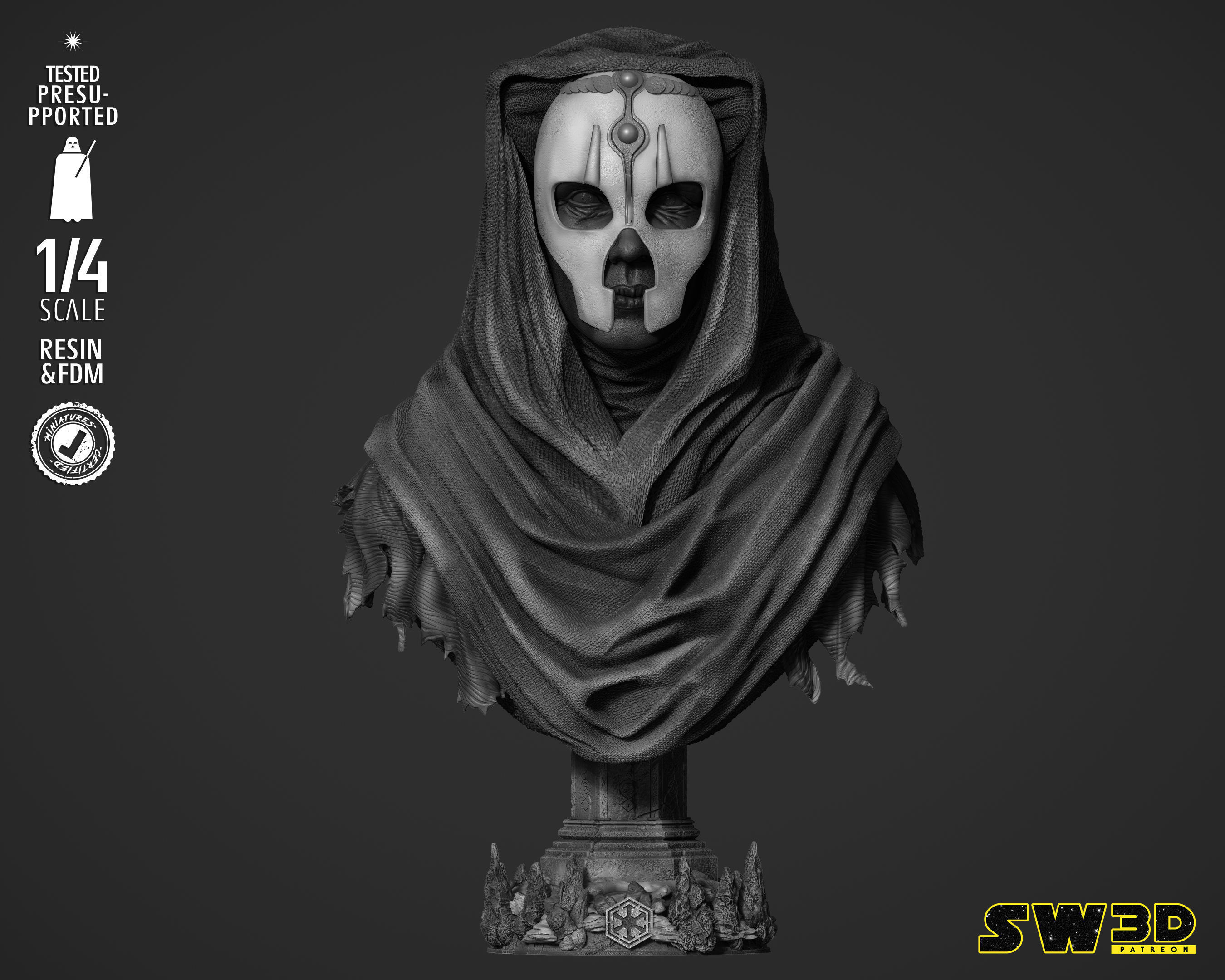 STAR WARS Darth Nihlus Bust 3D print model_1