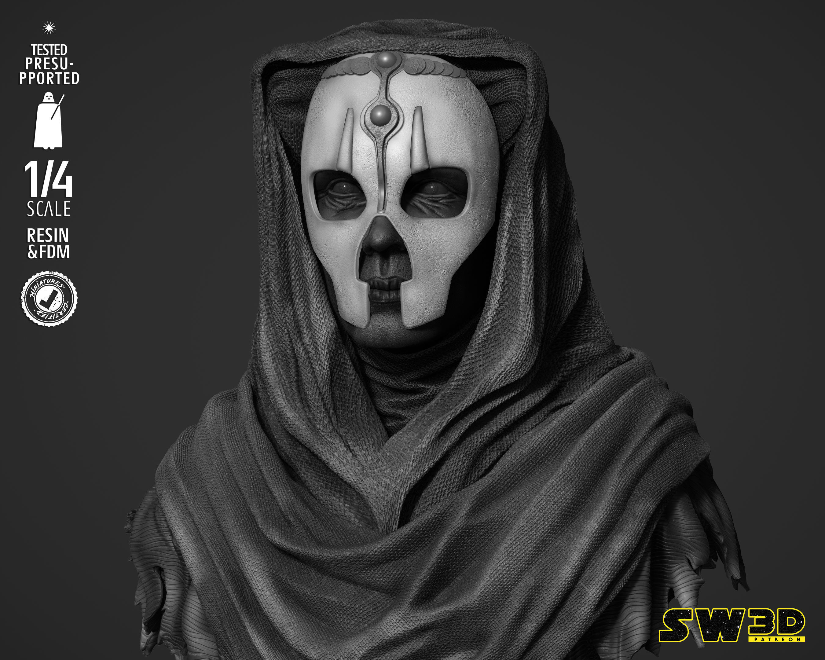 STAR WARS Darth Nihlus Bust 3D print model_7