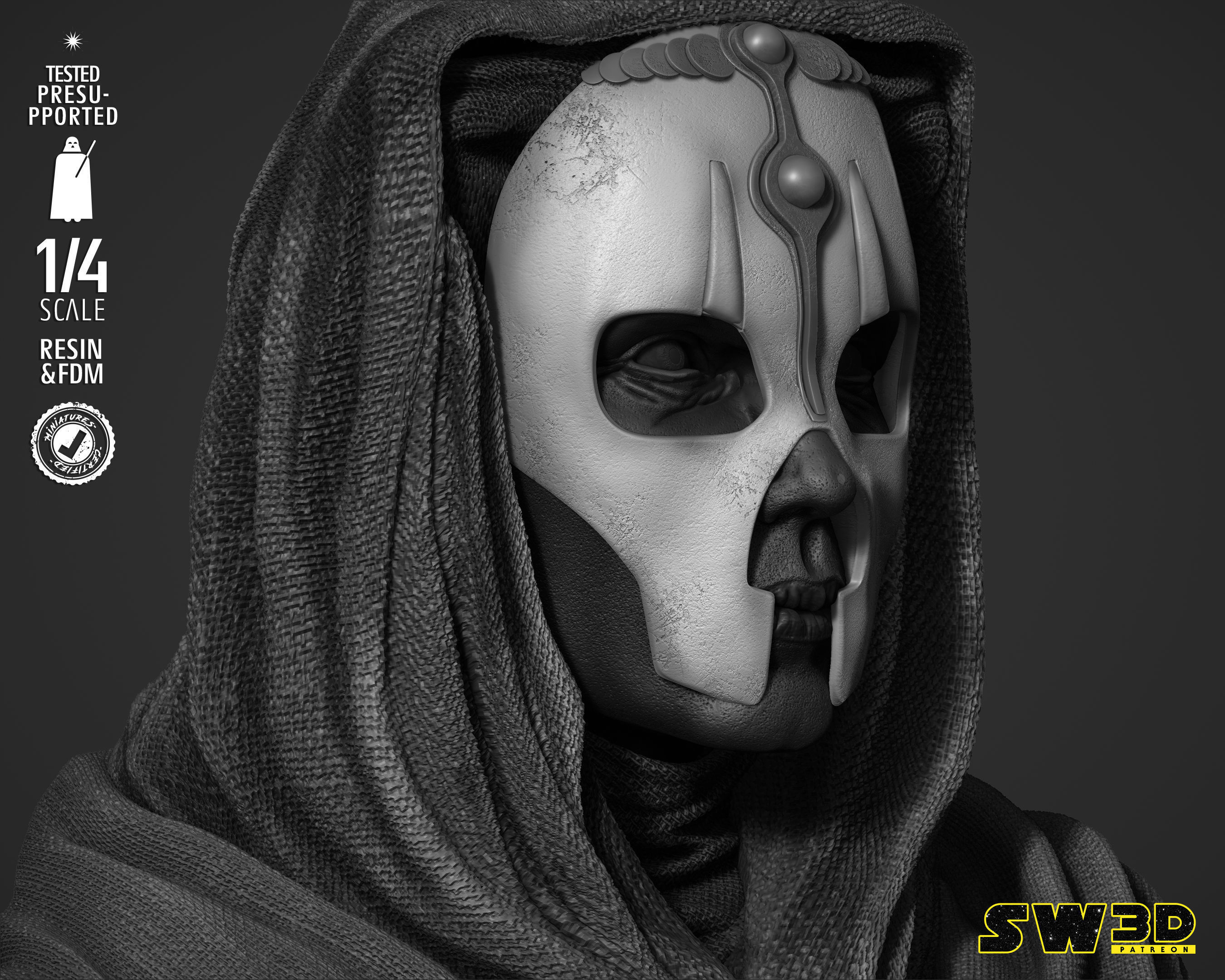 STAR WARS Darth Nihlus Bust 3D print model_16