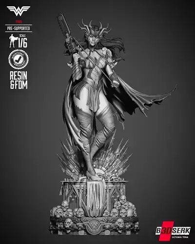 B3DSERK Wonder Woman Dark Nights Sculpture