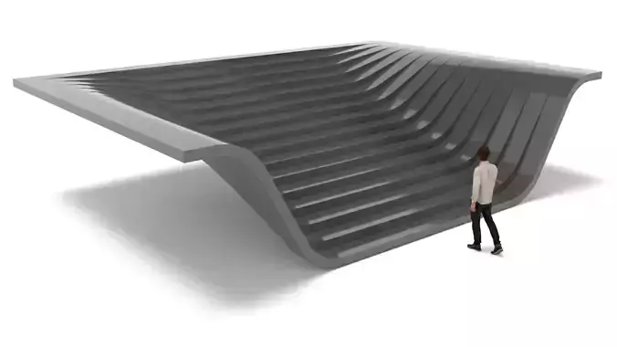 Parametric Architecture Stairs Sweep Design 3D model
