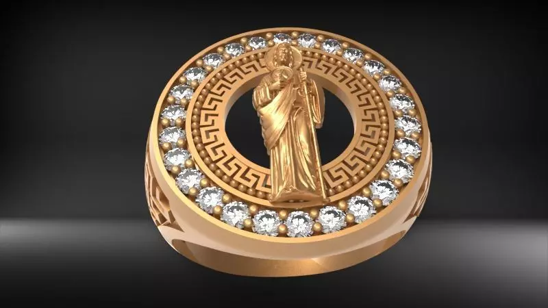 Saint Jude Signet Ring anillo san judas 3D print model