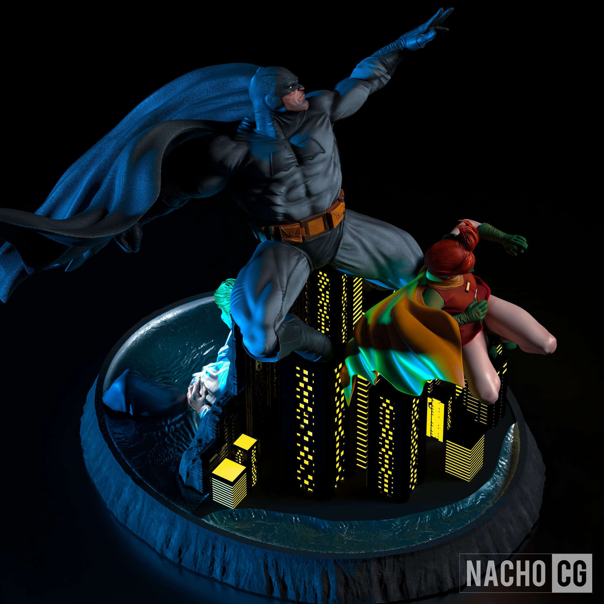 Fan art - Dark Knight Returns - FULL Diorama 3D print model_3