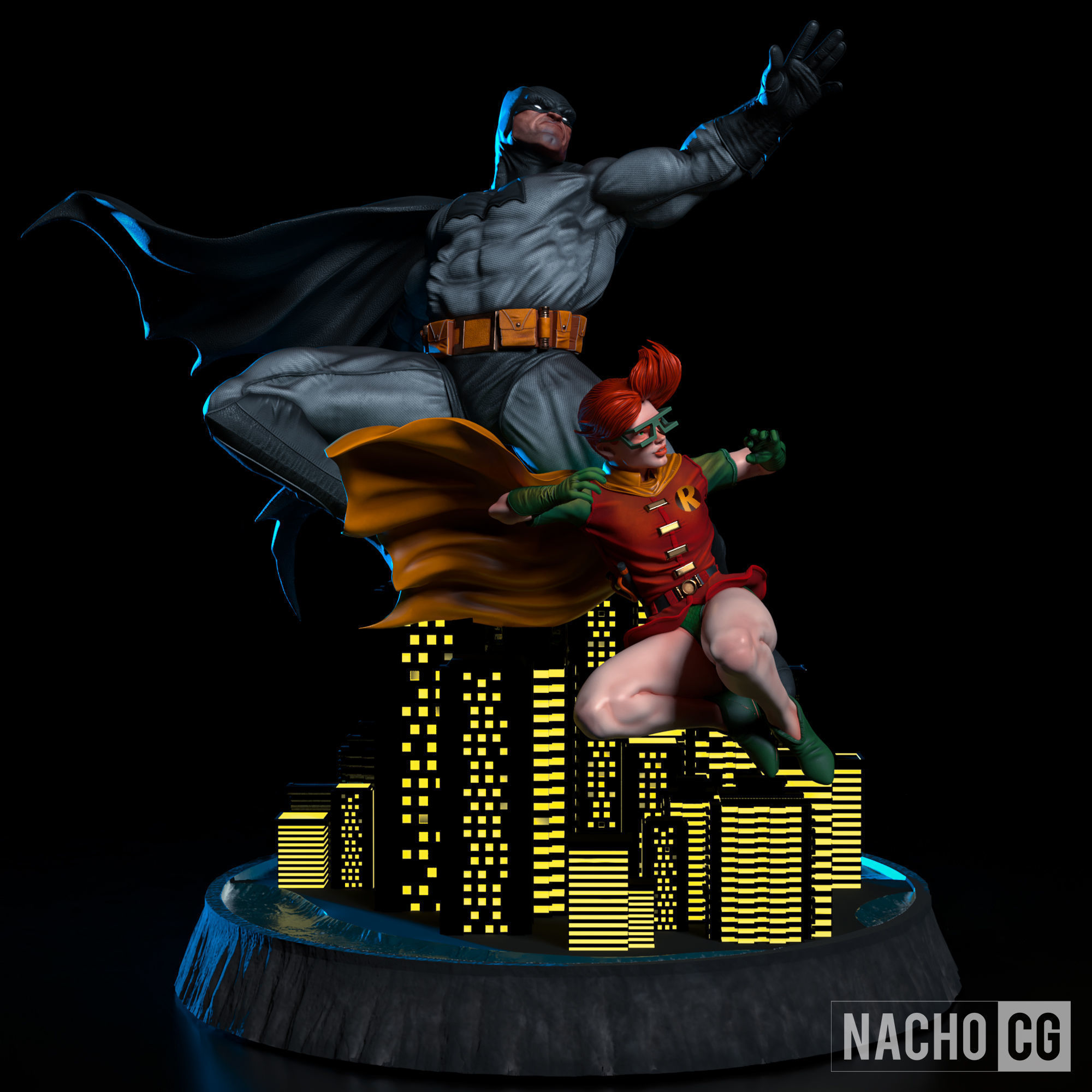 Fan art - Dark Knight Returns - FULL Diorama 3D print model_1