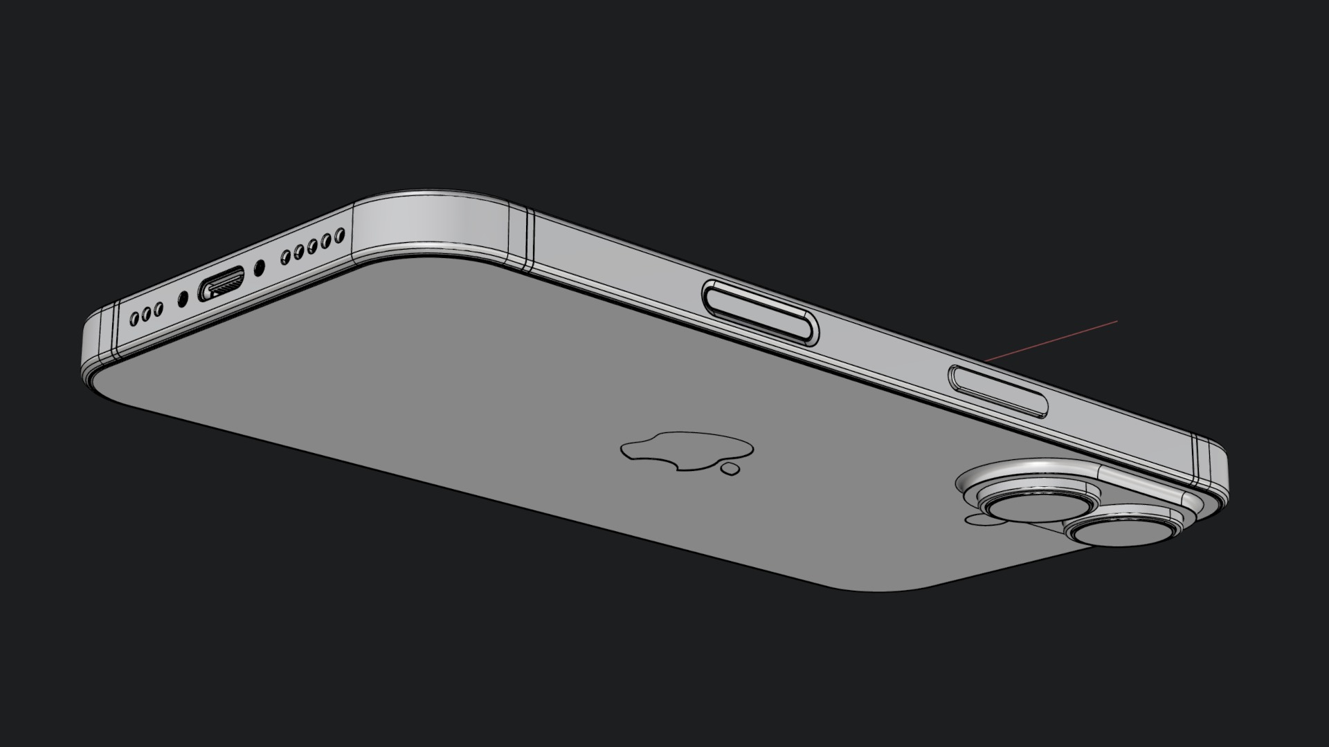 Apple iPhone 16 White 3D model_13