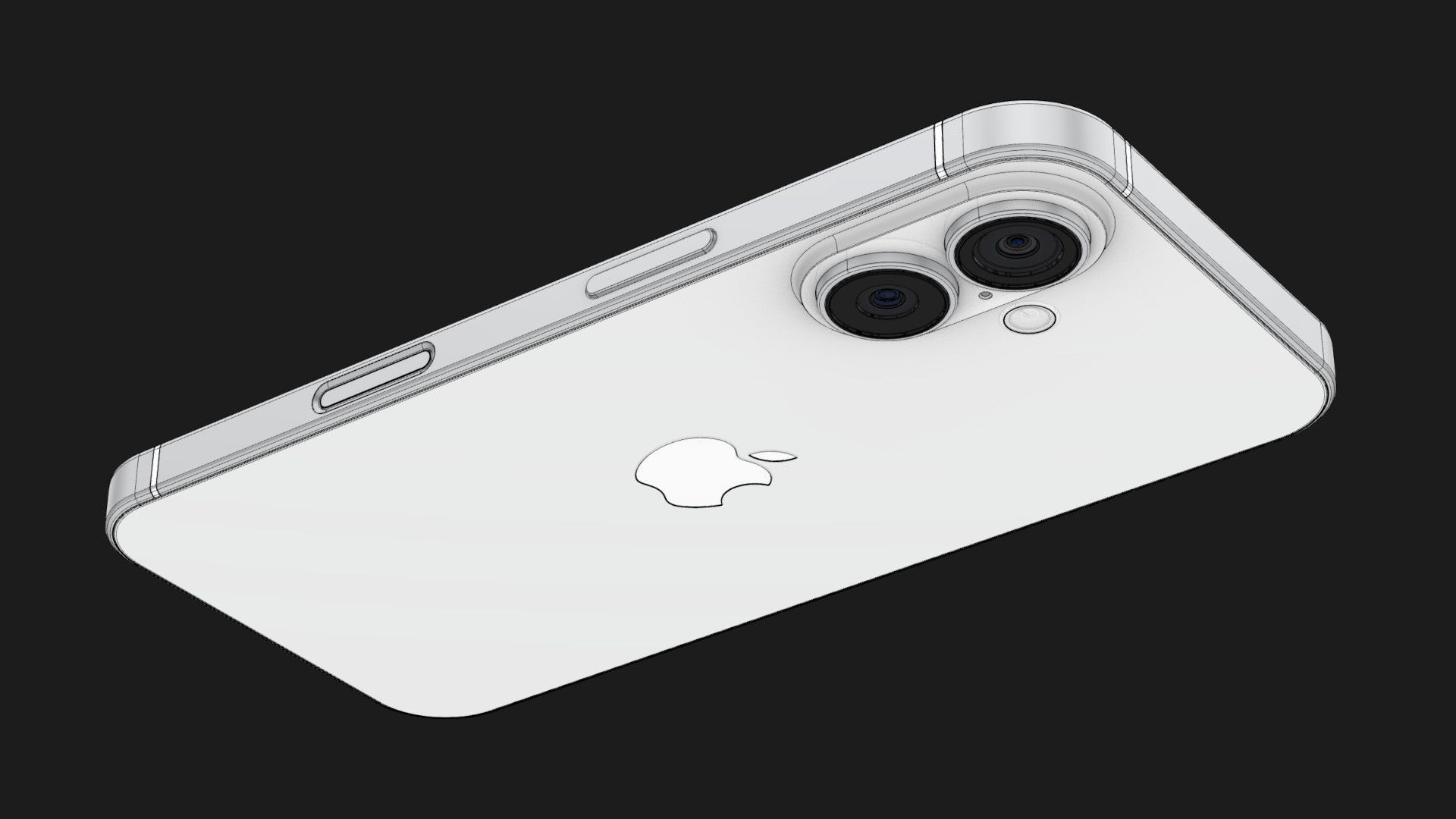 Apple iPhone 16 White 3D model_16