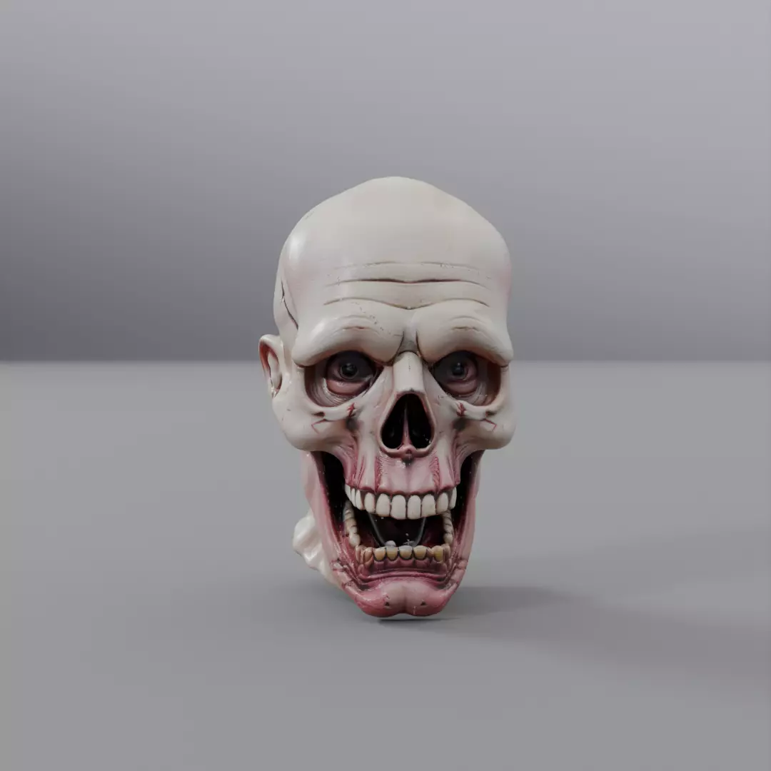 zombie head 3D model_0