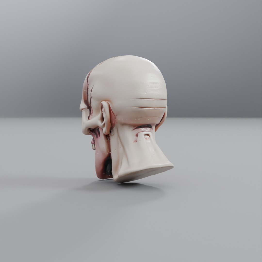 zombie head 3D model_2