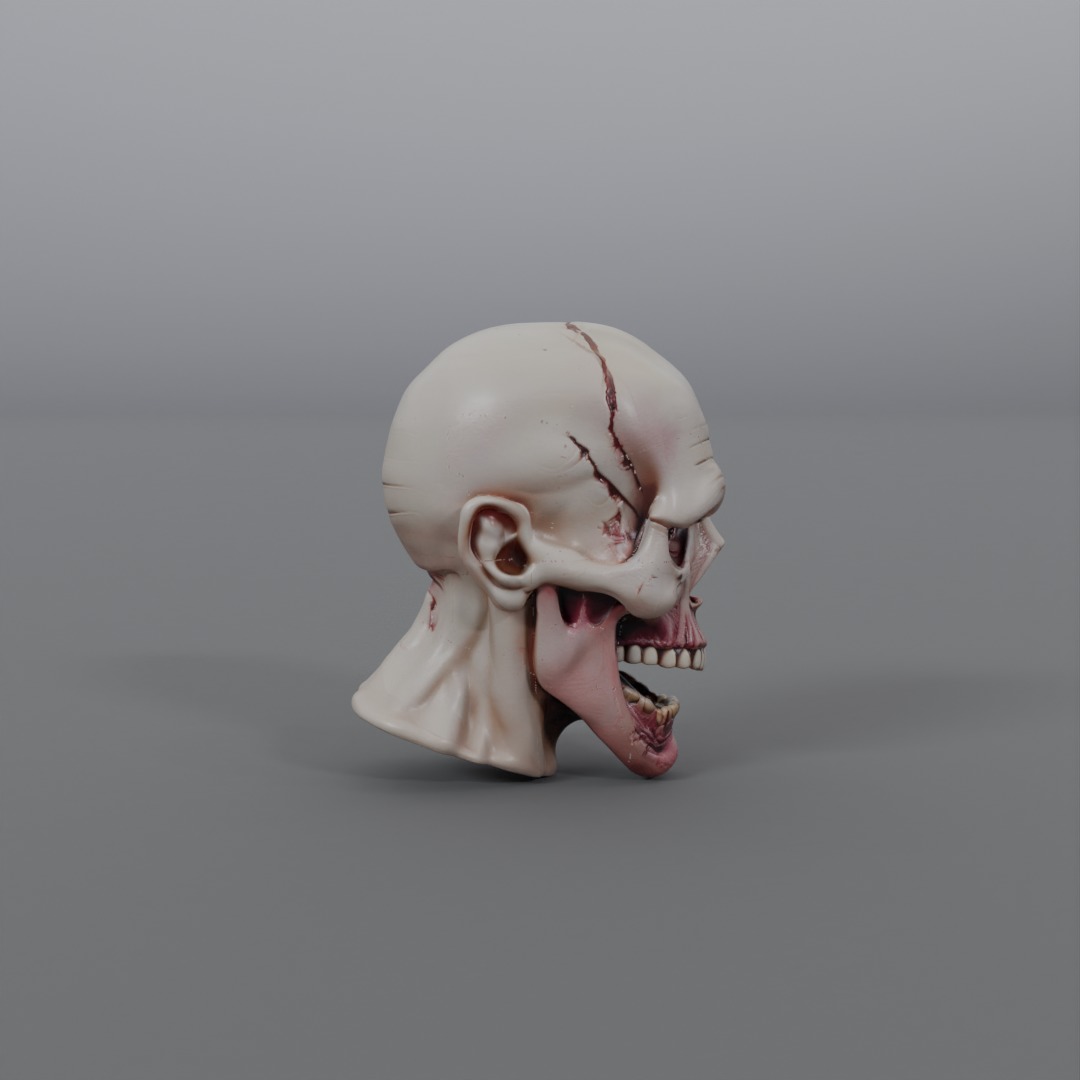 zombie head 3D model_1
